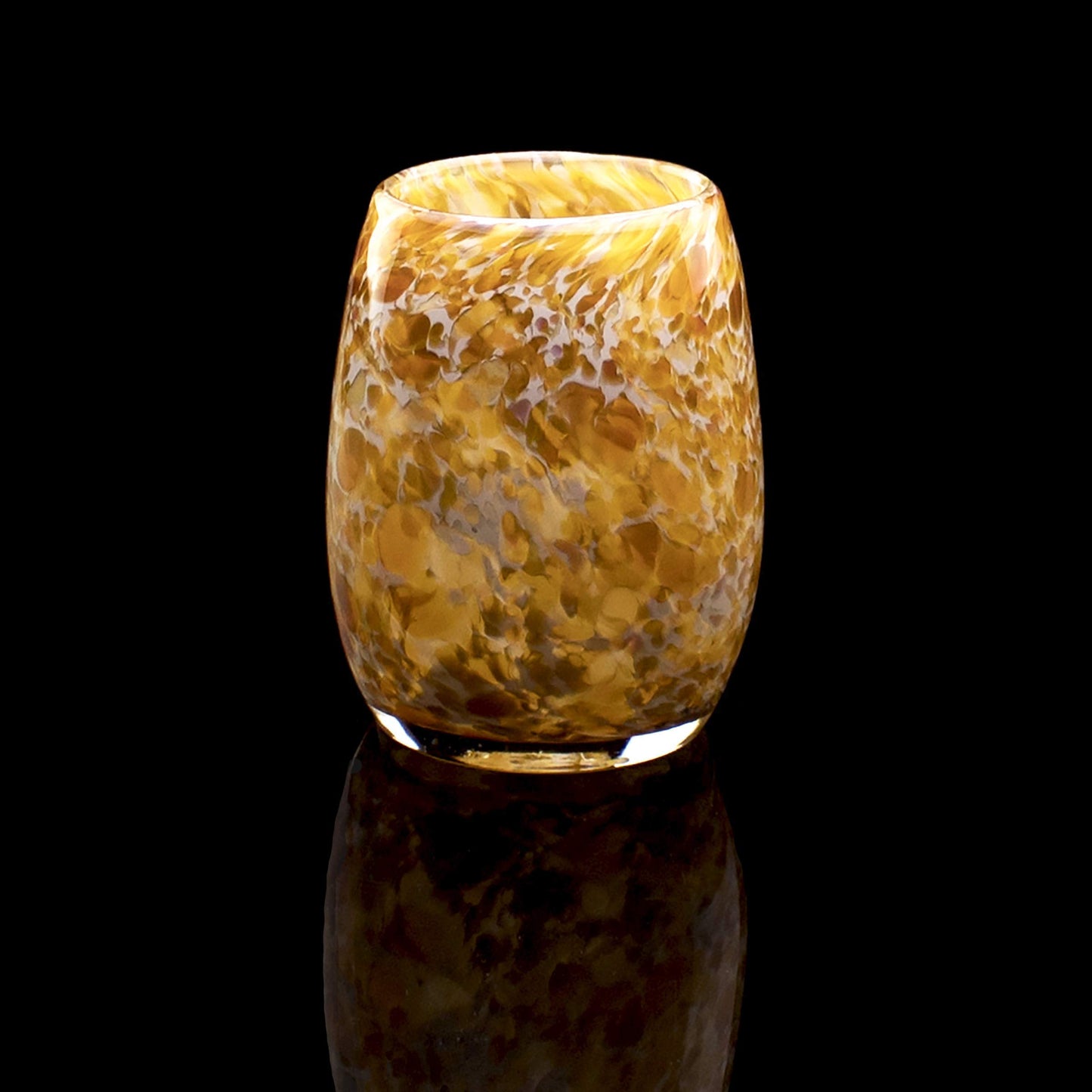 Totally Blown Glassworks Votive Candle Holder, Tea-Light, Handmade Blown Glass, Accent Vase, Centerpiece, Home Decor, Artist Dehanna Jones, Seattle, WA. (Honey Harvest Gold Brown)