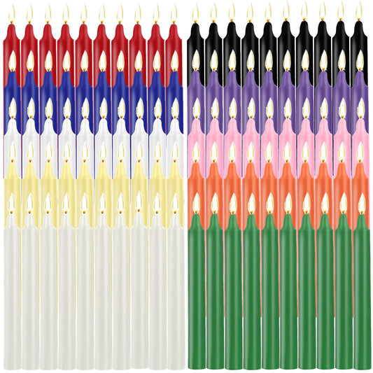 100 Pack Multicolor Spell Chime Candles – Premium Mini Unscented Taper Candles for Rituals, Prayer, Meditation, Altar, Spells – 4" Tall – Ideal for Witches & Spiritual Practices