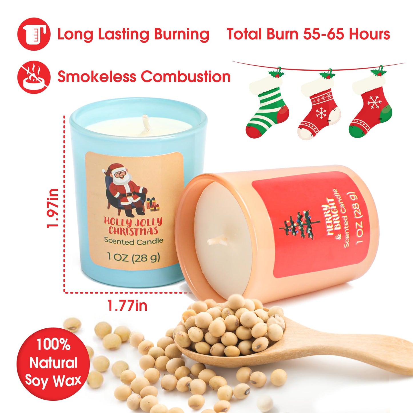 12 Days of Christmas Candles Set – Countdown Candle Advent Calendar with 12 Scented Soy Wax Candles – Christmas Candles Gifts for Women, Family, Friends, 12 Days of Xmas Gift Ideas