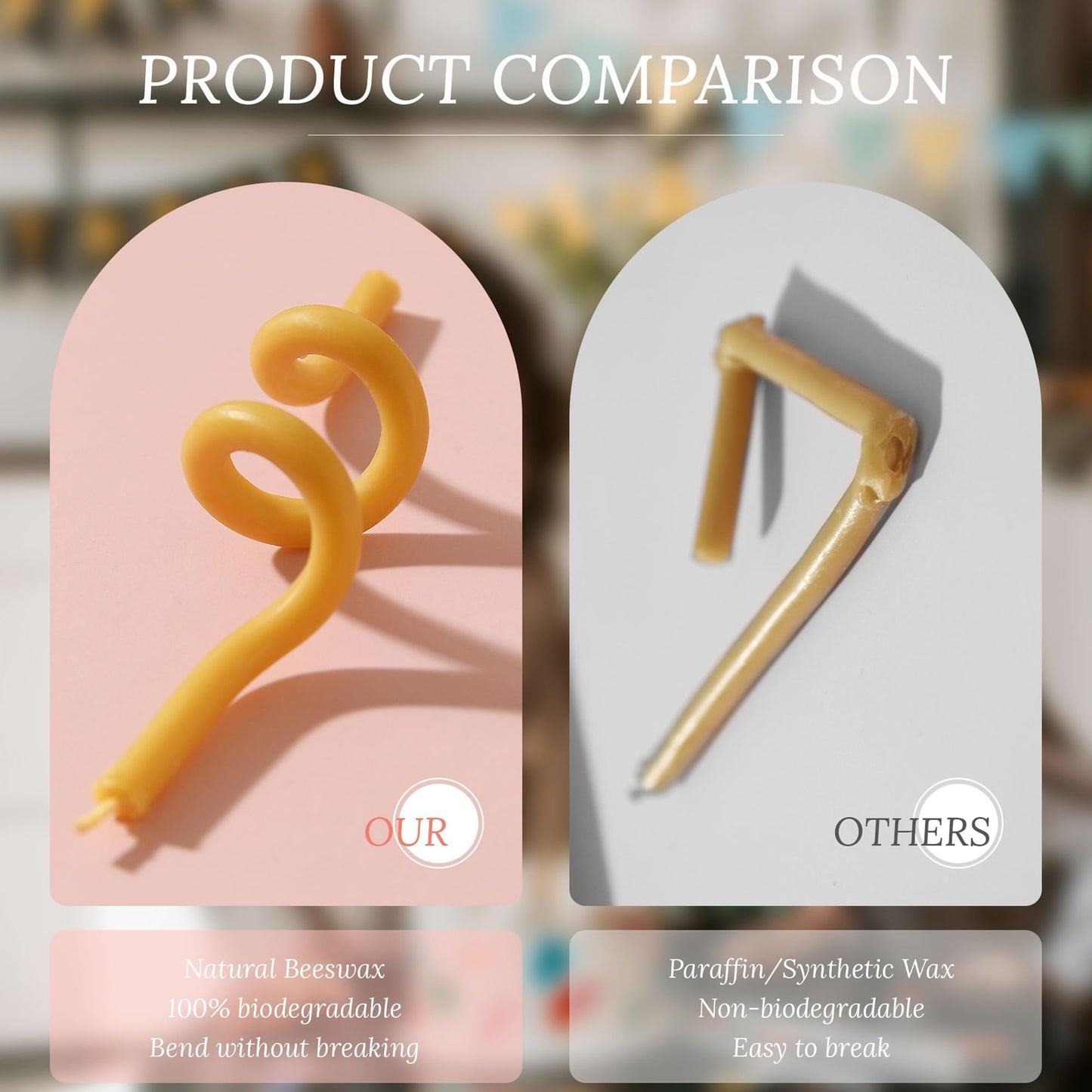 7.3 inch 100% Pure Natural Prayer Candle 50pcs-60min Burn Time Candles-Dripless and Smokeless for Prayer,Thanksgiveing,Family, Wedding,Men,Relax