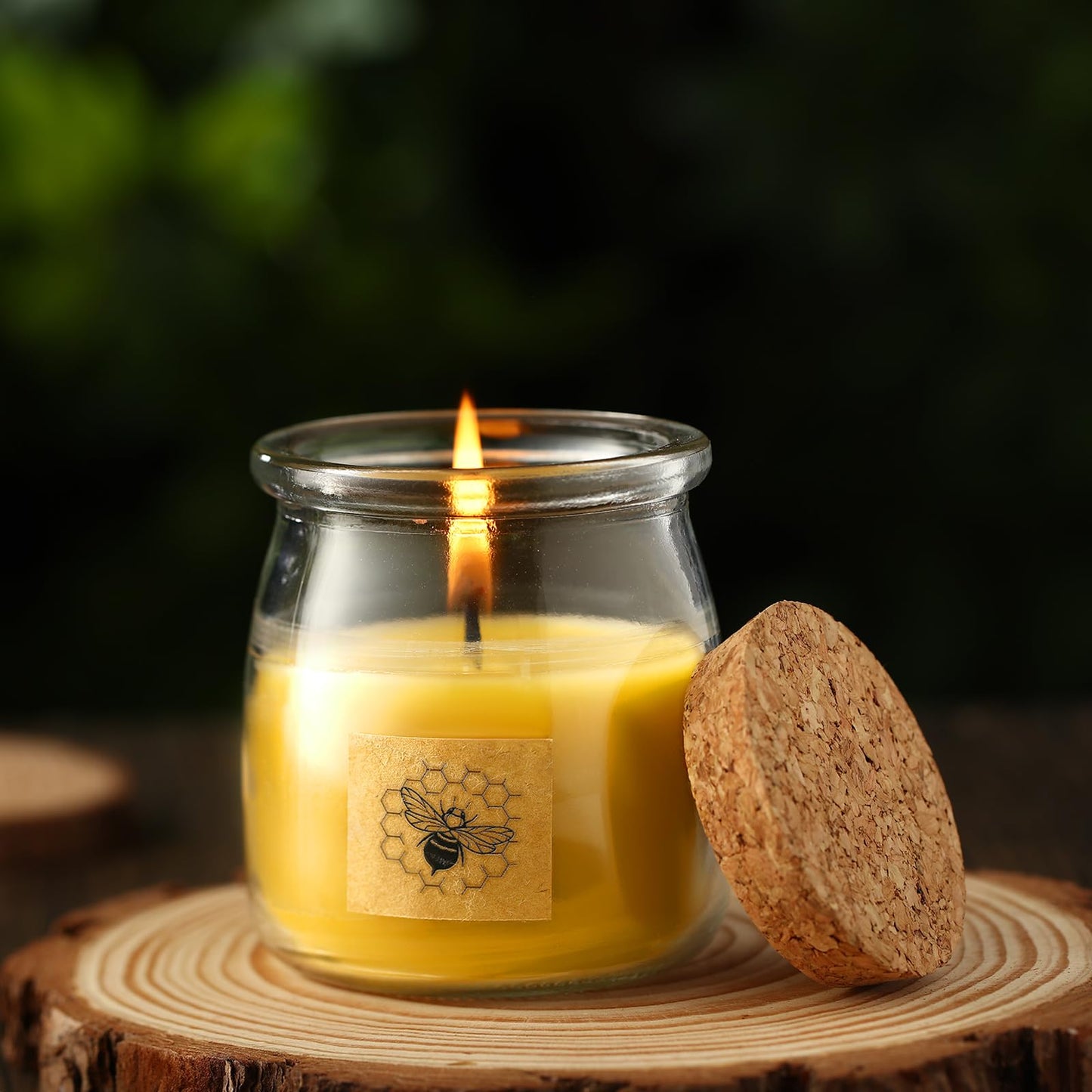 Conelist Beeswax Candle in Glass Jar, 100% Pure Beeswax Candle Organic Long Burning Yellow Bees Wax Bridesmaid Gift for Bridal Shower Bachelorette Party(8.5oz)