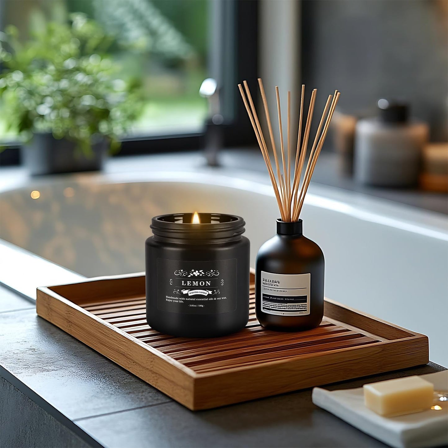 Howemon Scented Candle Set 12 Pack,Black, Candle for Home Scented, Odor Eliminating, Stress Relief, Long Lasting Soy Wax Gift Set