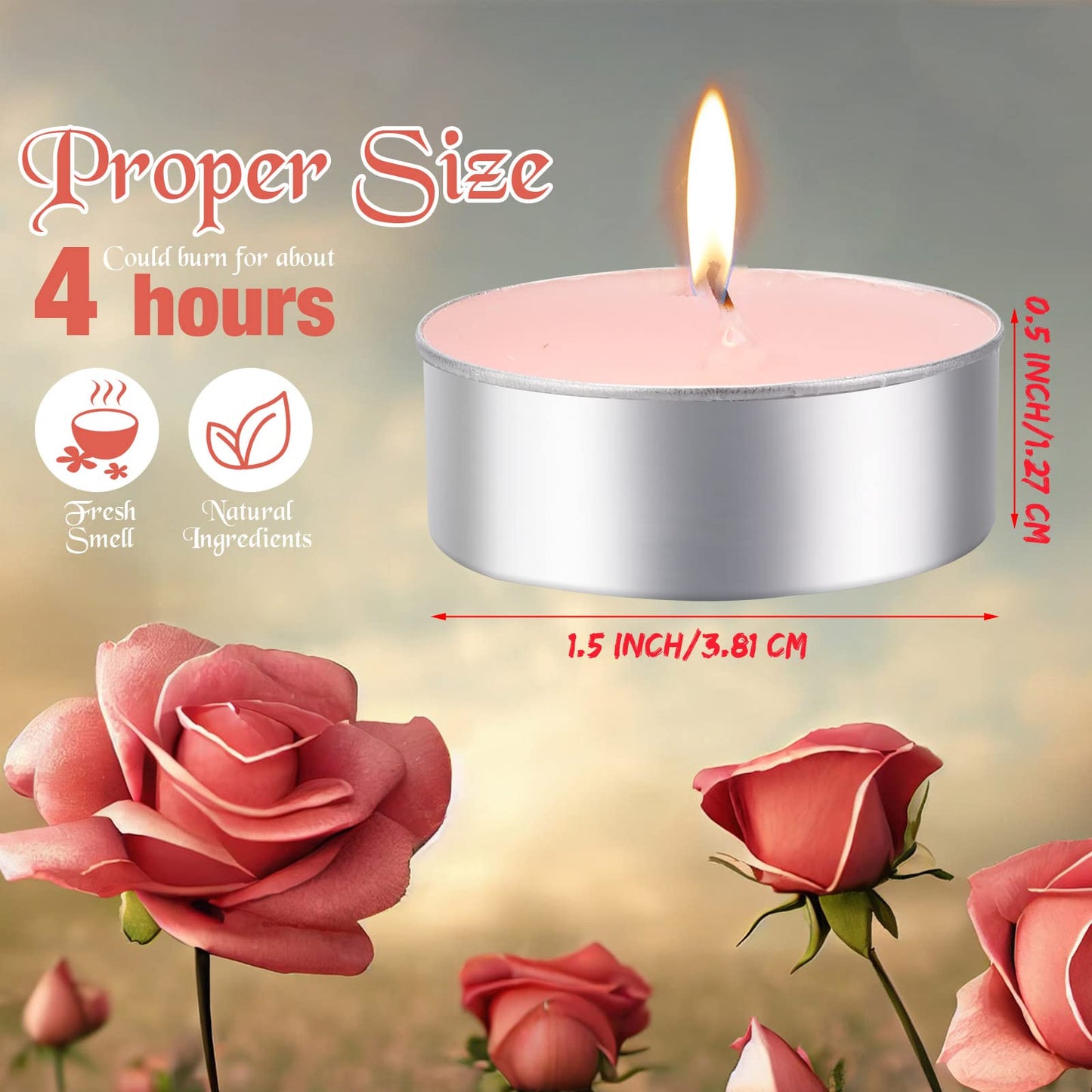 Huquary 108 Pcs Scented Tea Lights Candles Mini Scented Tealight Candles Bulk for Burning Approximately 4 Hours Time(Mix)