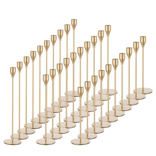Candlestick Candle Holders Gold Taper: Candeldo Tall Brass Candles Stick Holder Decor Set of 30 Dinning Table Centerpiece Vintage Metal Candle Stand Wedding Decorations