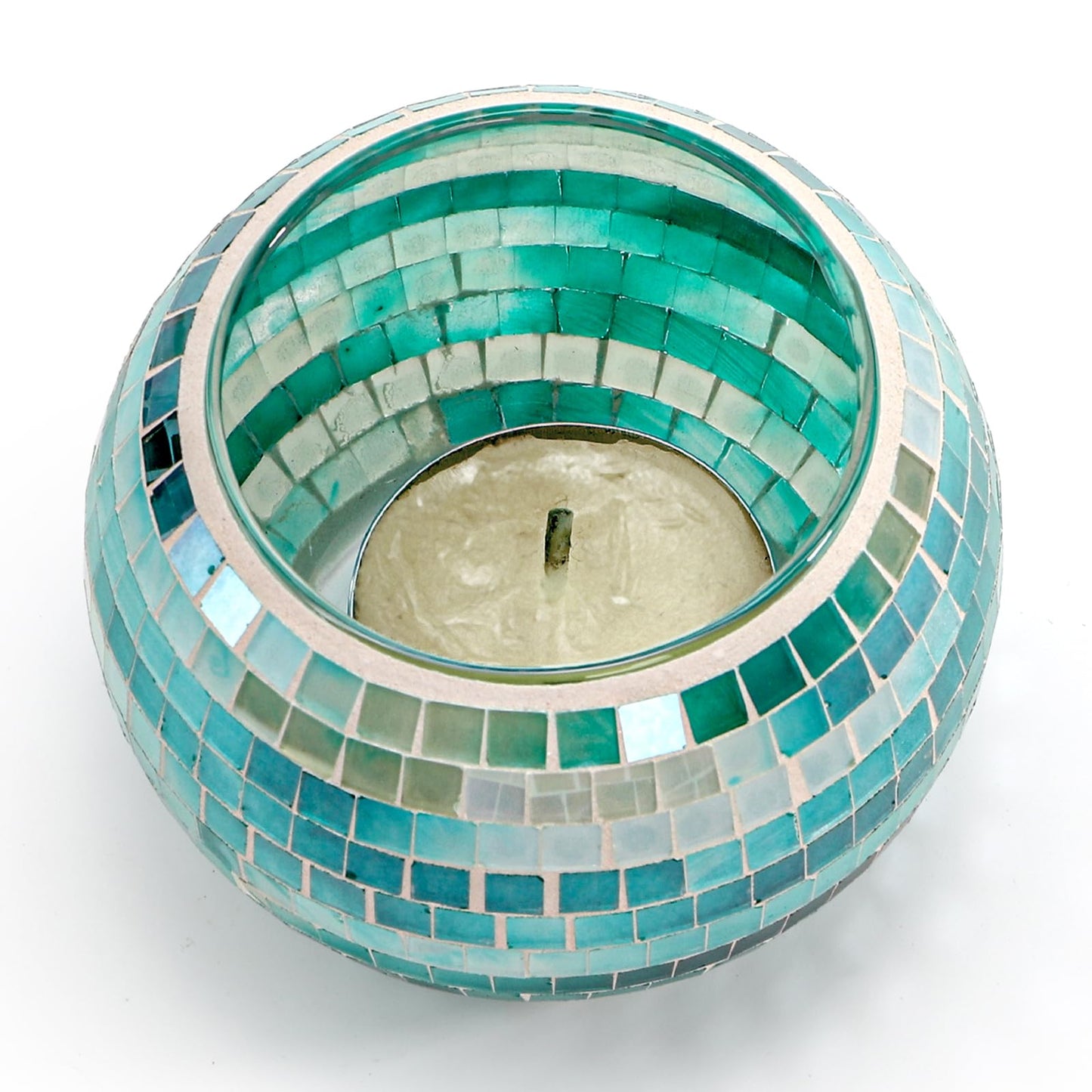 SOUJOY 6 Pack Votive Candle Holder, Handmade Mosaic Glass Tealight Holders, Diwali Decorative Scented Candle Bowl for Valentine, Party, Christmas Table Centerpiece Decor