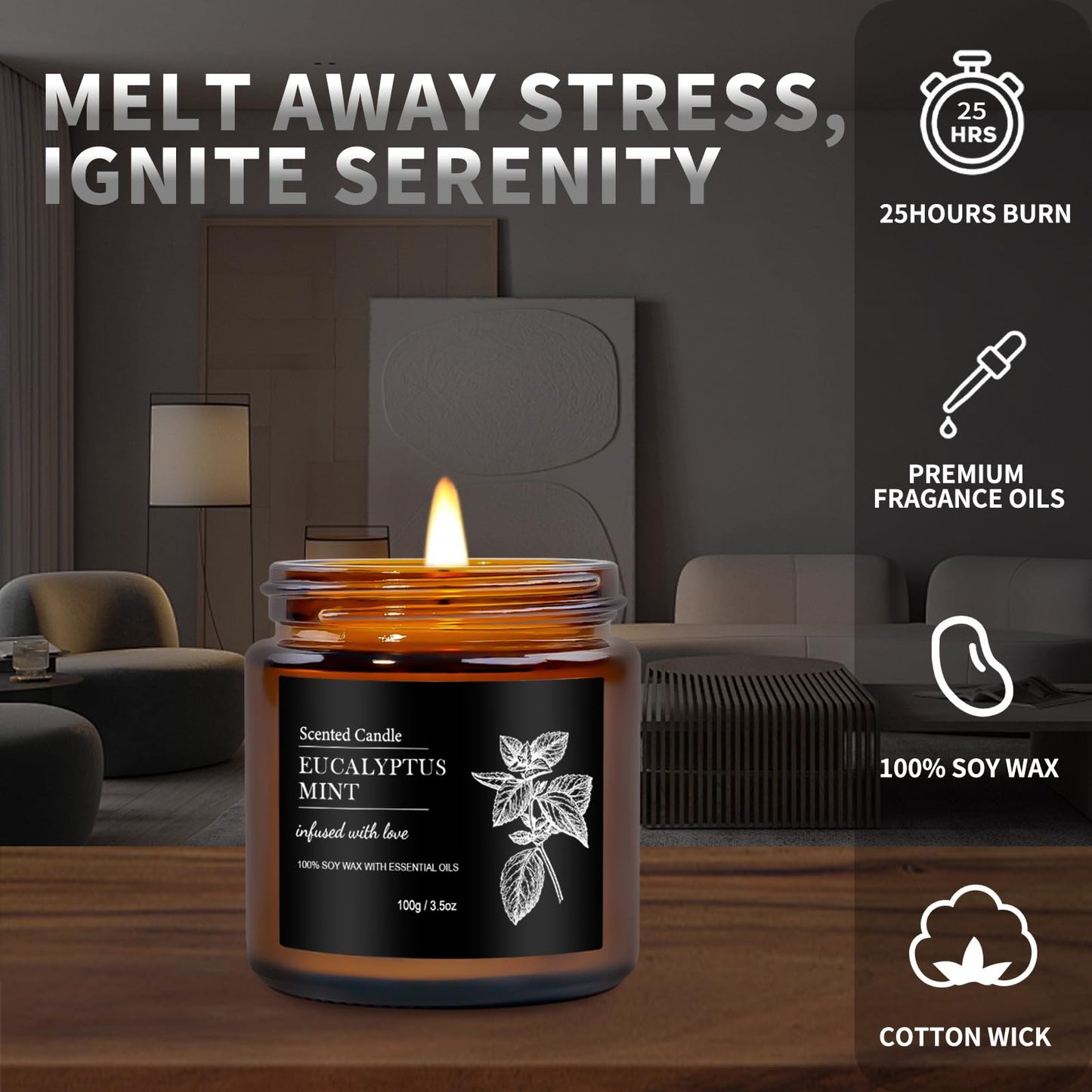 Scented Candles for Men | 6 Pack Candles for Home Scented, 150 Hour Burn Time Aromatherapy Christmas Candles Gifts for Men Birthday|Sandalwood Cedar |