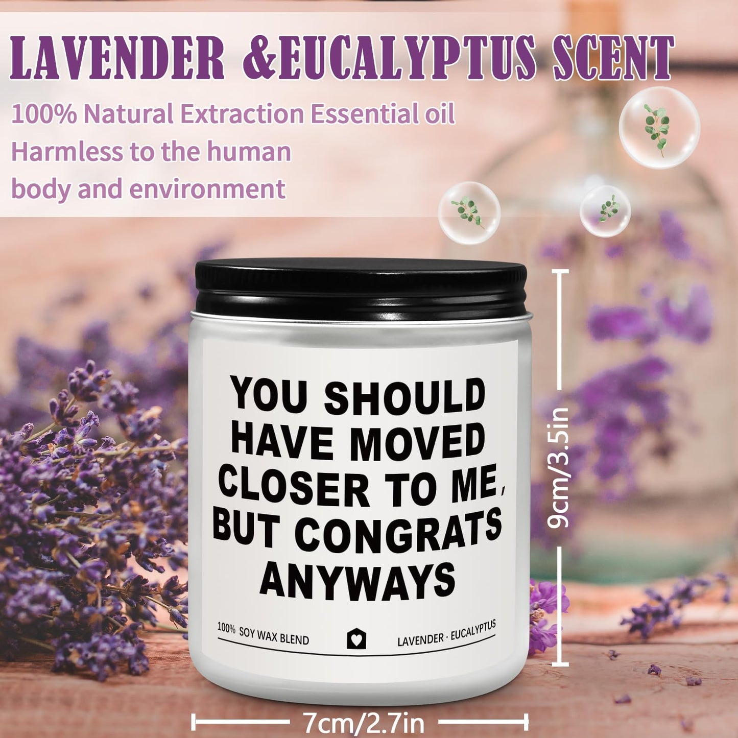 Gleevera Housewarming Gifts New Home, Best Housewarming Gifts 2026 - Handmade Lavender Scented Candle - New Home Gift Candle Ideas, House Warming Gift for Friends Couple New Homeowner (7oz)