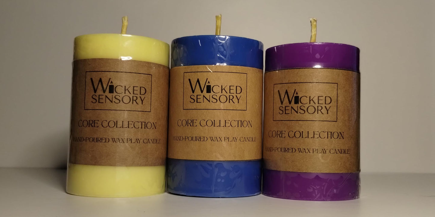 Premium Wax Play Candle - Unscented Body Safe Wax Blend for Sensory Play, Comfortable Heat Sensation - Perfect for Couples & Beginners (Cobalt)