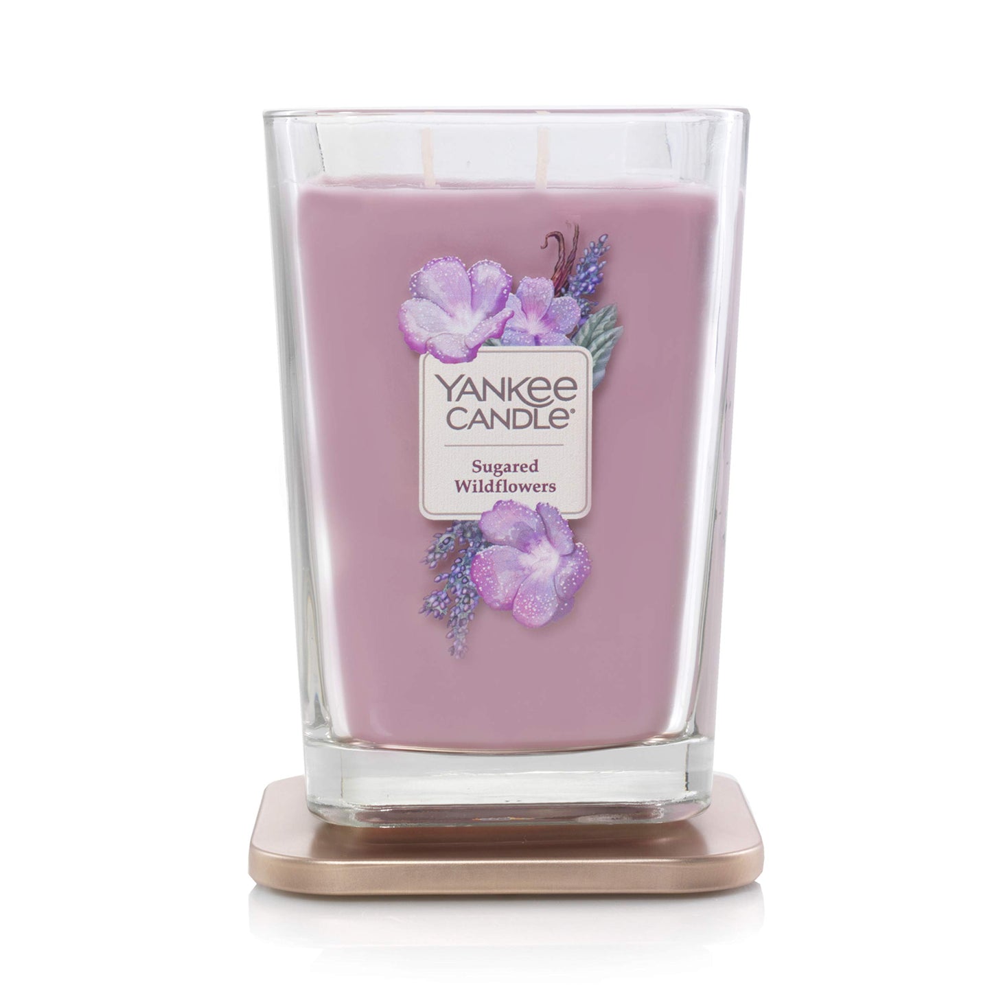 Yankee Candle Elevation Collection with Platform Lid Sugared Wildflower Scented Candle, Large 2-Wick, 80 Hour Burn Time