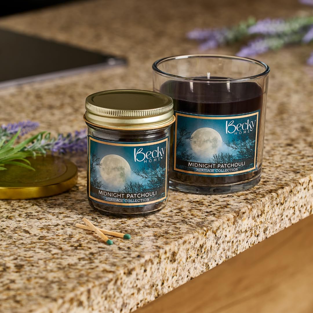 Becky Home 14.5oz Patchouli Scented Candles for Home, 60 Hrs Soy Wax Candle for Stress Relief, House Aromatherapy Candle Fall Gifts for Men and Women