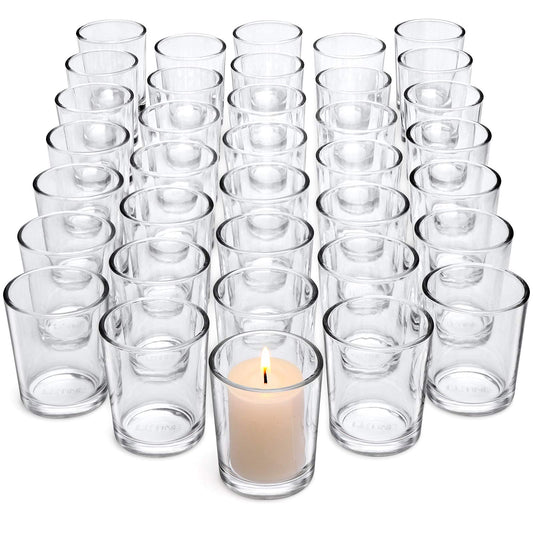 Letine 36-Pack Votive Candle Holders - Clear Glass Tea Light Holders - Glass Votive Candle Holder Bulk for Wedding Centerpieces/Home Table Decor/Propose/Christmas and Summer Party Decor