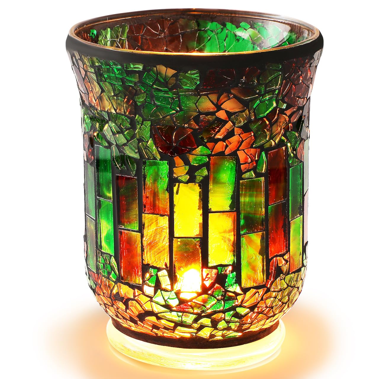 VINTORKY Candle Jar European Style Glass Candlestick Table Centerpiece Farmhouse Decor
