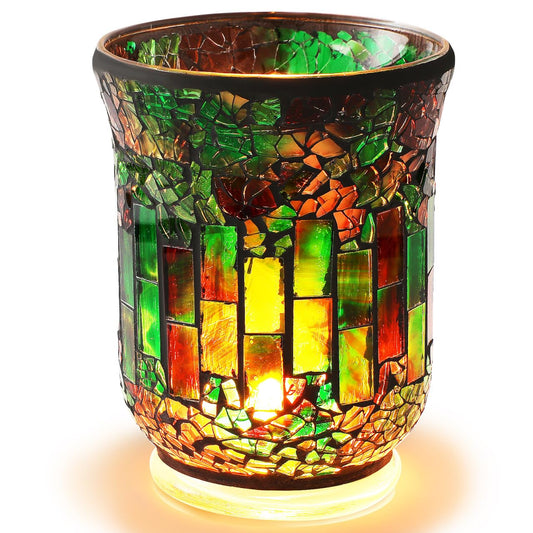 VINTORKY Candle Jar European Style Glass Candlestick Table Centerpiece Farmhouse Decor
