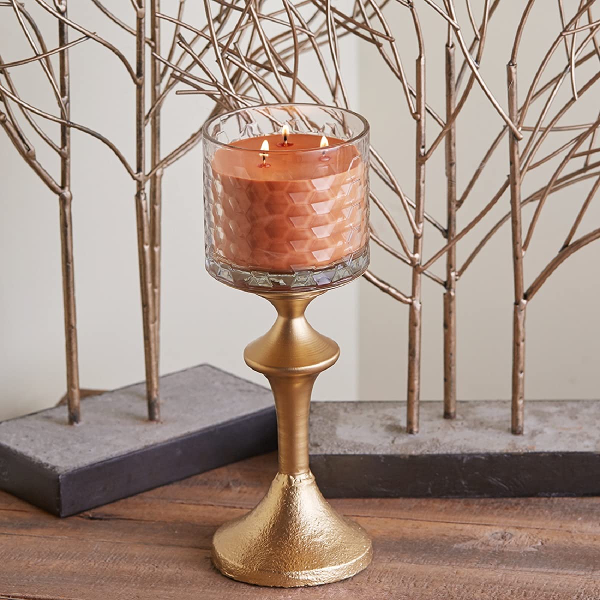 Root Candles Fall Scented Candles Honeycomb Glass Premium 3-Wick Handcrafted Beeswax Blend Candle, 12-Ounce, Mulled Cider