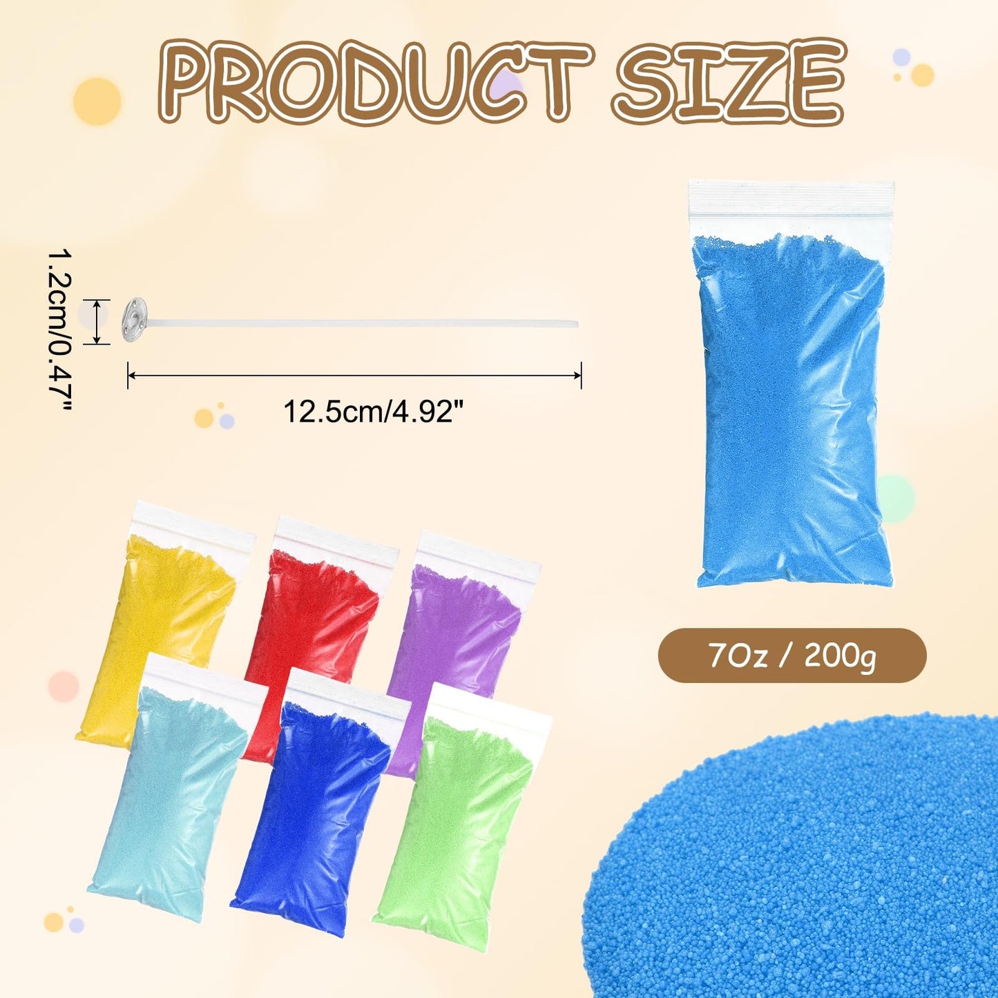 MECCANIXITY Pearled Sand Candles with 20 Pcs Wicks 7Oz / 200g Candle Beads Refillable Powder Sand Wax Making Kit for Thanksgiving Christmas Wedding Party DIY Home Crafts, Blue