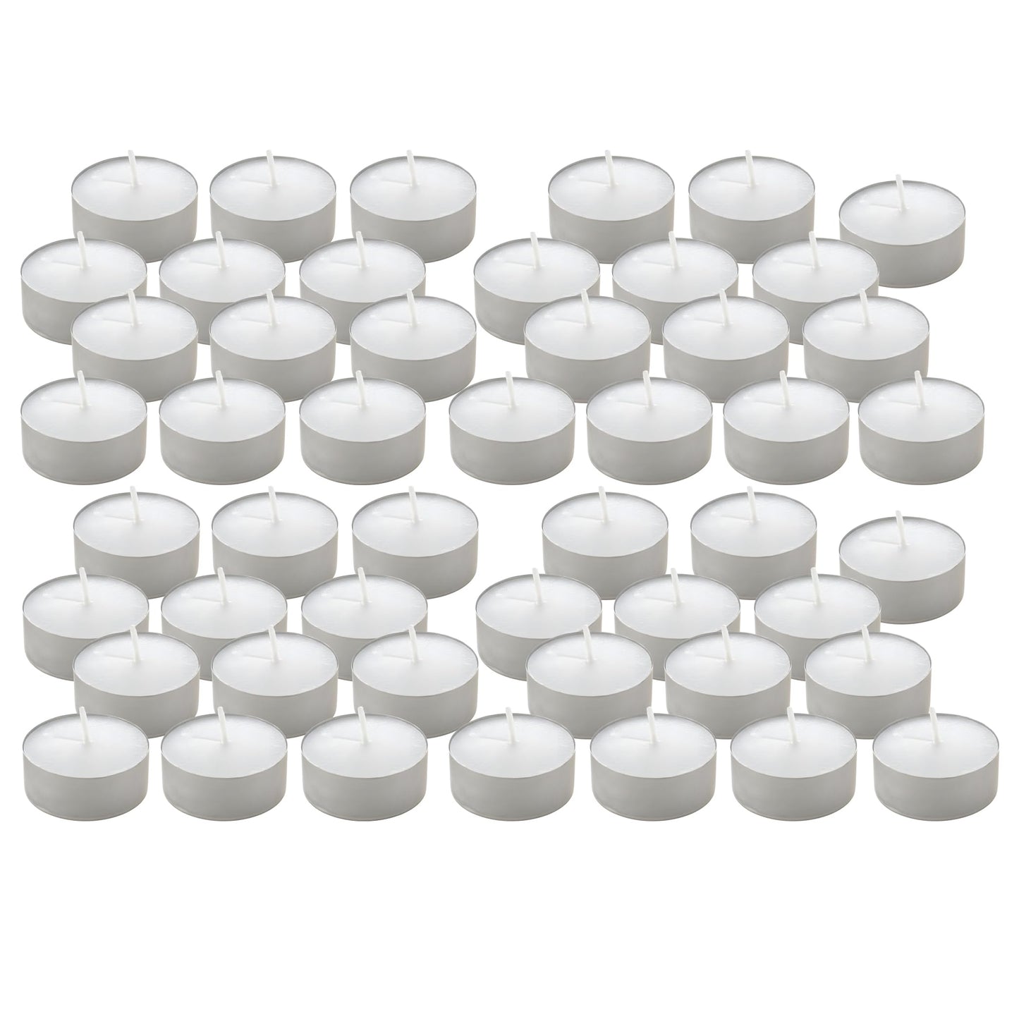 Tea Light Candles, 50‑Count – 4.5‑Hour Long‑Burning White Tealights for Warmers – Non‑Toxic, Smokeless & Soot‑Free Unscented Candles for Parties, Décor & Shabbat