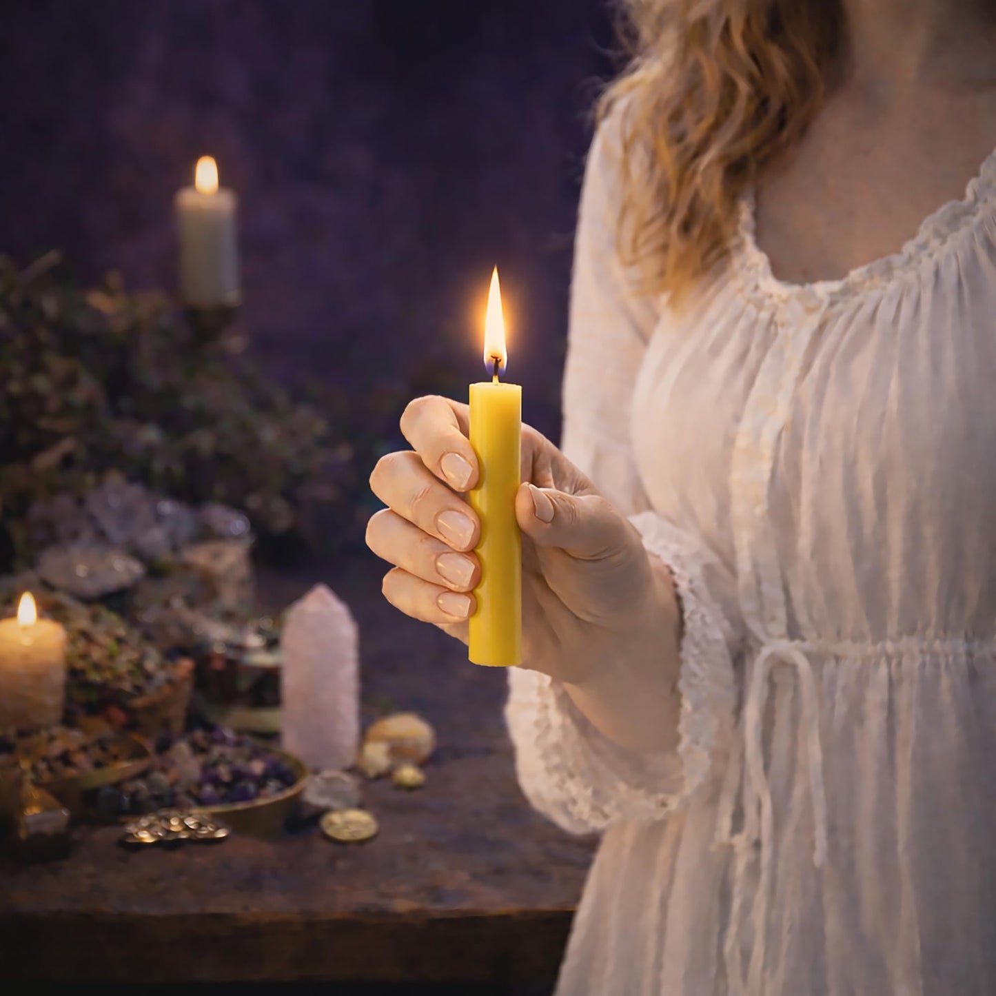 SOUL STICKS Pure Soul Magic Spell Chime Taper Candles 20 Pack - Ideal for Altar, Rituals, Ceremonies, Meditation Yellow Candle for Witchcraft Supplies, Wiccan Supplies, Candles Clearance