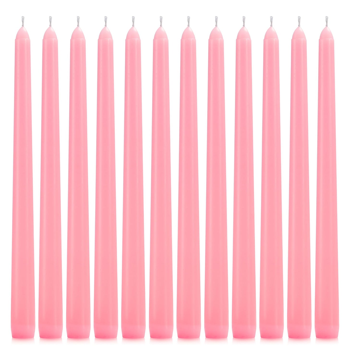 12 Pack Pink Taper Candles - Taper Candles 10 Inch Dripless, Smokeless & Unscented - 8 Hours Long Burning - Tall Candlesticks - Ideal for Weddings, Dinner Parties, Home Decor, Birthday Party
