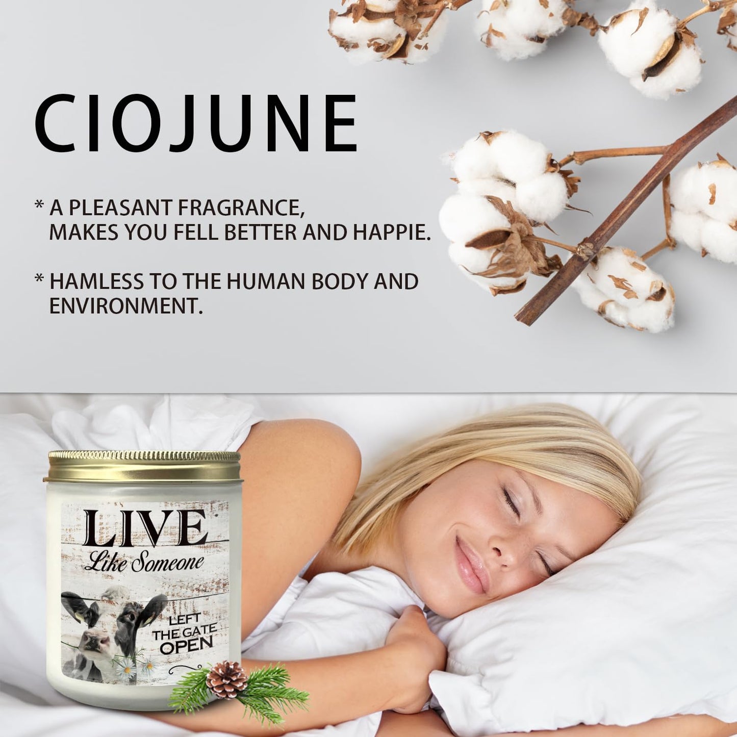 CIOJUNE Live Like Someone Left The Gate Open Cedar Scented Candles - Cow Candle, Cow Gifts for Women Cow Lovers, Cute Cow Gifts, Farmhouse Candles, Cow Stuff for Women