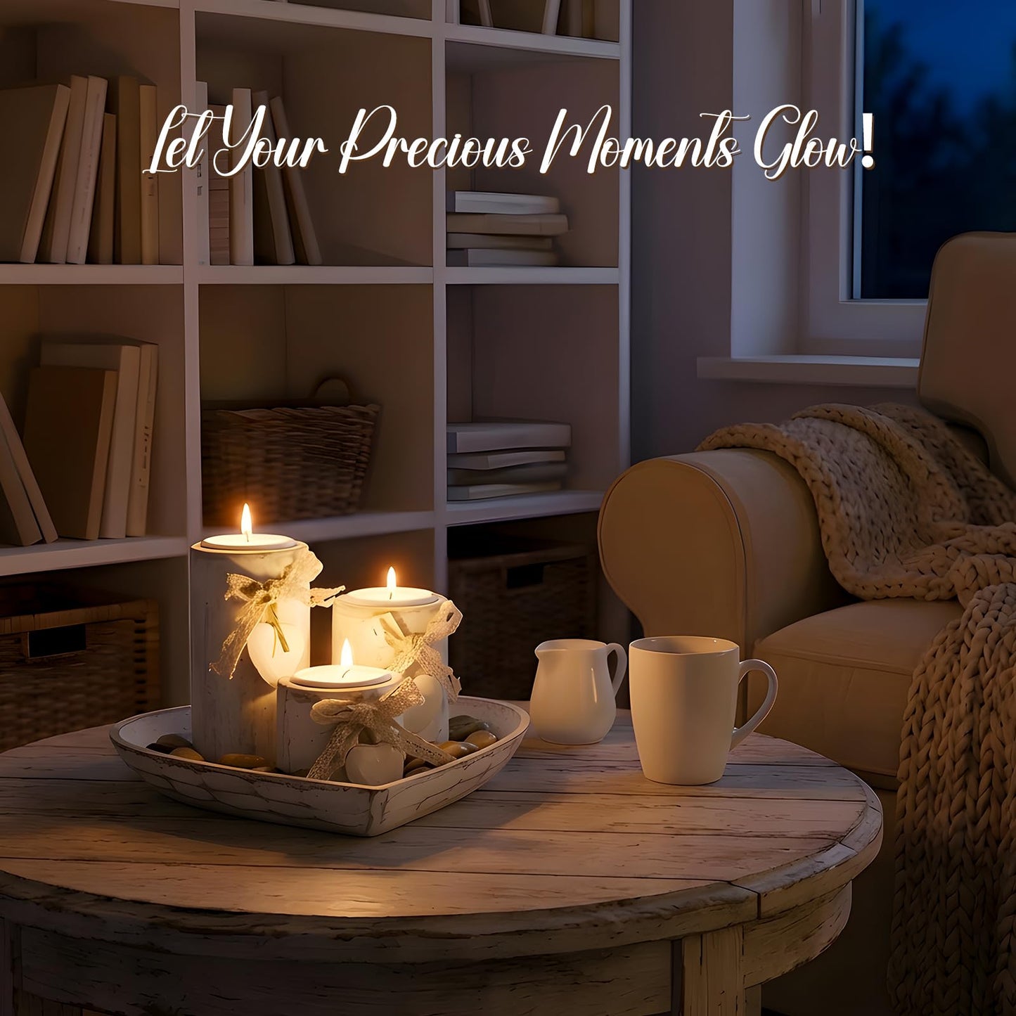 Teeloray Farmhouse Candle Holders 3 Pack Rustic Wooden Pillar Candle Holder with Heart Tray and Stones Tealight Candles Holders Centerpiece for Wedding Coffee Table Mothers Day Valentines Home Decor