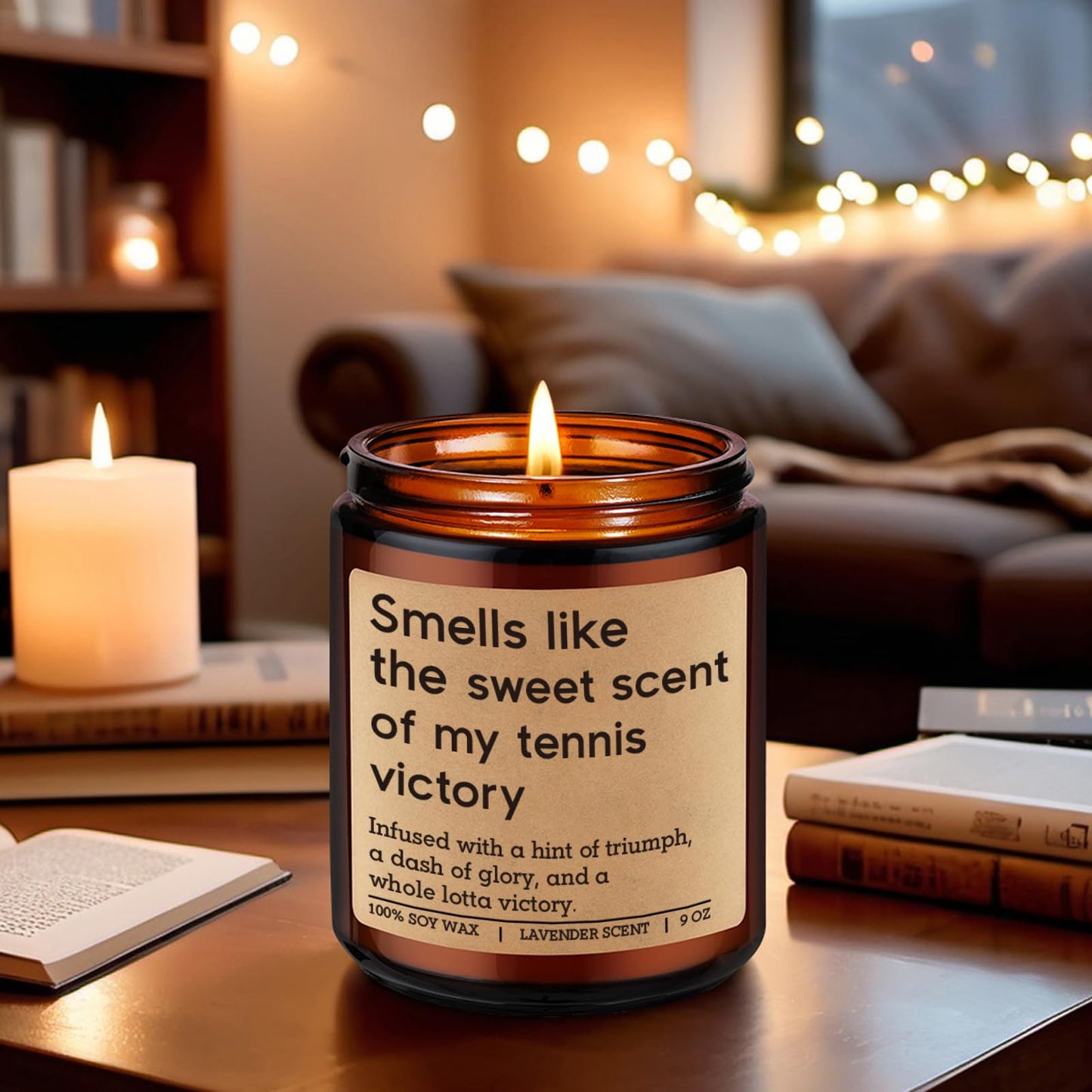 GSPY Scented Candle - Tennis Gifts for Women, Men - Funny Sports Themed Accessories Gifts for Tennis Player, Lover, Team - Funny Fathers Day, Mothers Day, Birthday Ideas for Boy, Him, Female, Mom, Dad