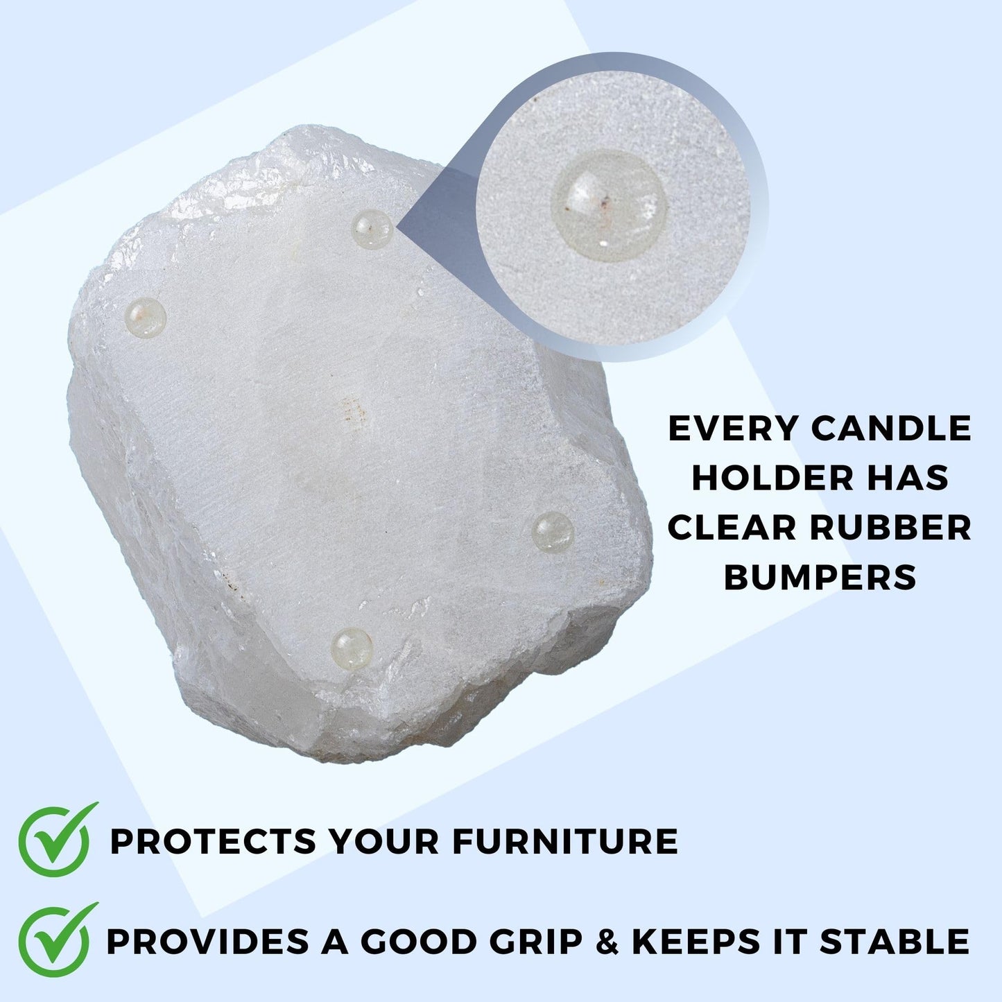 Nature’s Decorations Crystal Quartz Votive Tealight Holder - White Candle Holder for Side Tables, Countertops, Living Room, & Gifting - Rectangle Crystal Quartz Candleholder (3” x 3” x 1.5”)