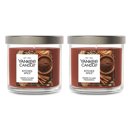 Yankee Candle Small Tumbler Scented Single Wick, Kitchen Spice, Decorative Jar Candle for Clean Burn and Warm Indoor Atmosphere, 4.3 Ounce (Pack of 2)