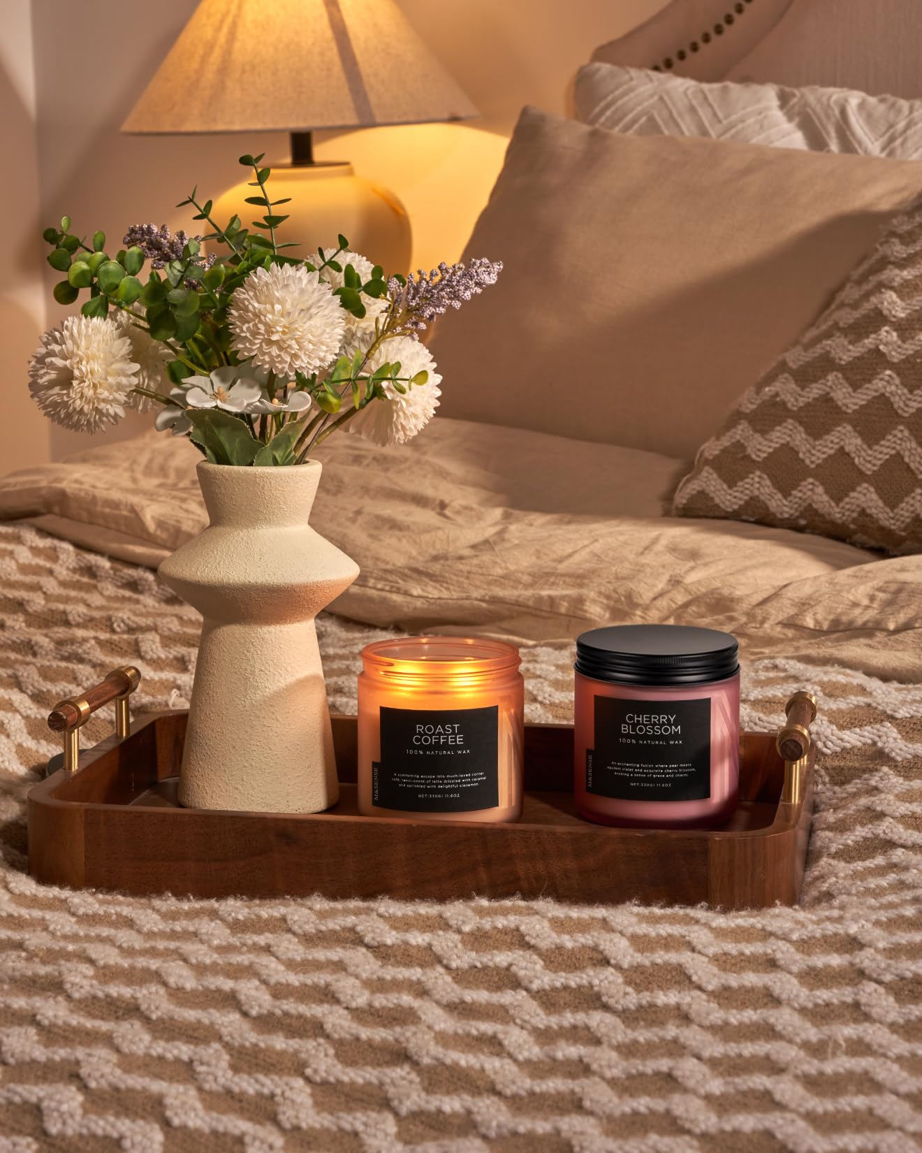 M&SENSE Coffee Home Scented Candles, 11.6oz Natural Soy Wax, 70-Hour Long Lasting, Organic Candles Non Toxic, Warm Scent for Coffee Lovers, Aromatherapy Home Fragrance for Bathroom Office