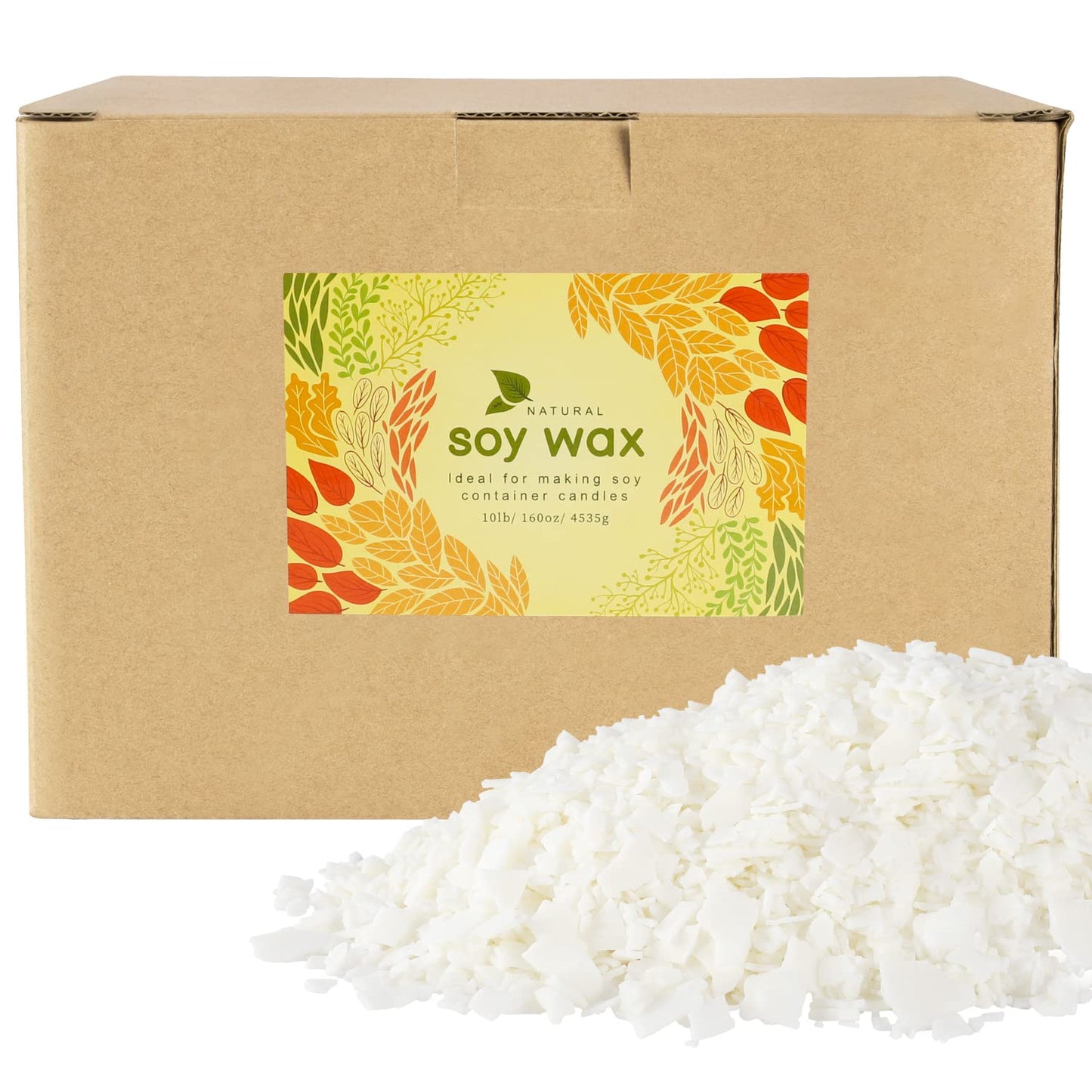 Grcdoyvl Pure Soy Wax Flakes,DIY Soft Candle,Natural Soy Wax for Candle Making 10 lb Bag