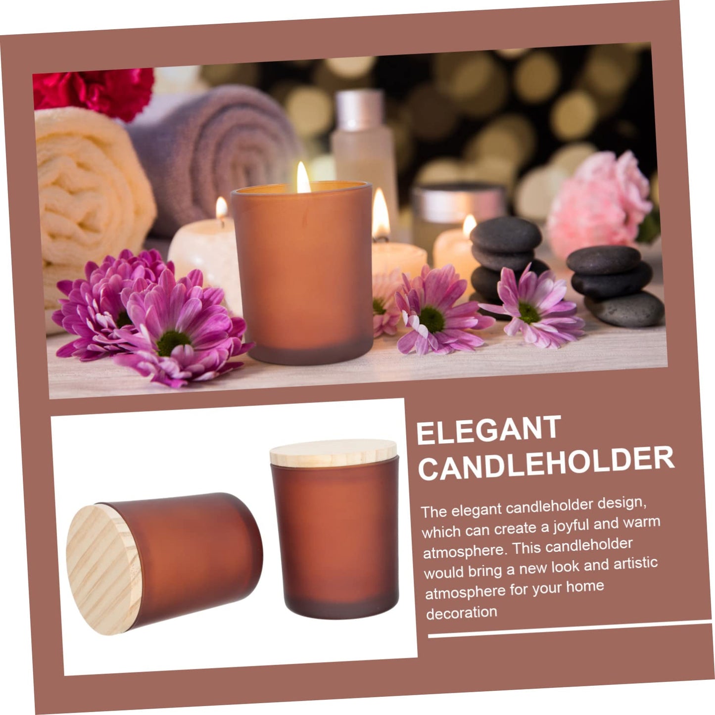 PRETYZOOM 3sets Candle Jar Lid Glass Candle Cup Holder Scented Candleholder for Dining Table Centerpiece Decor