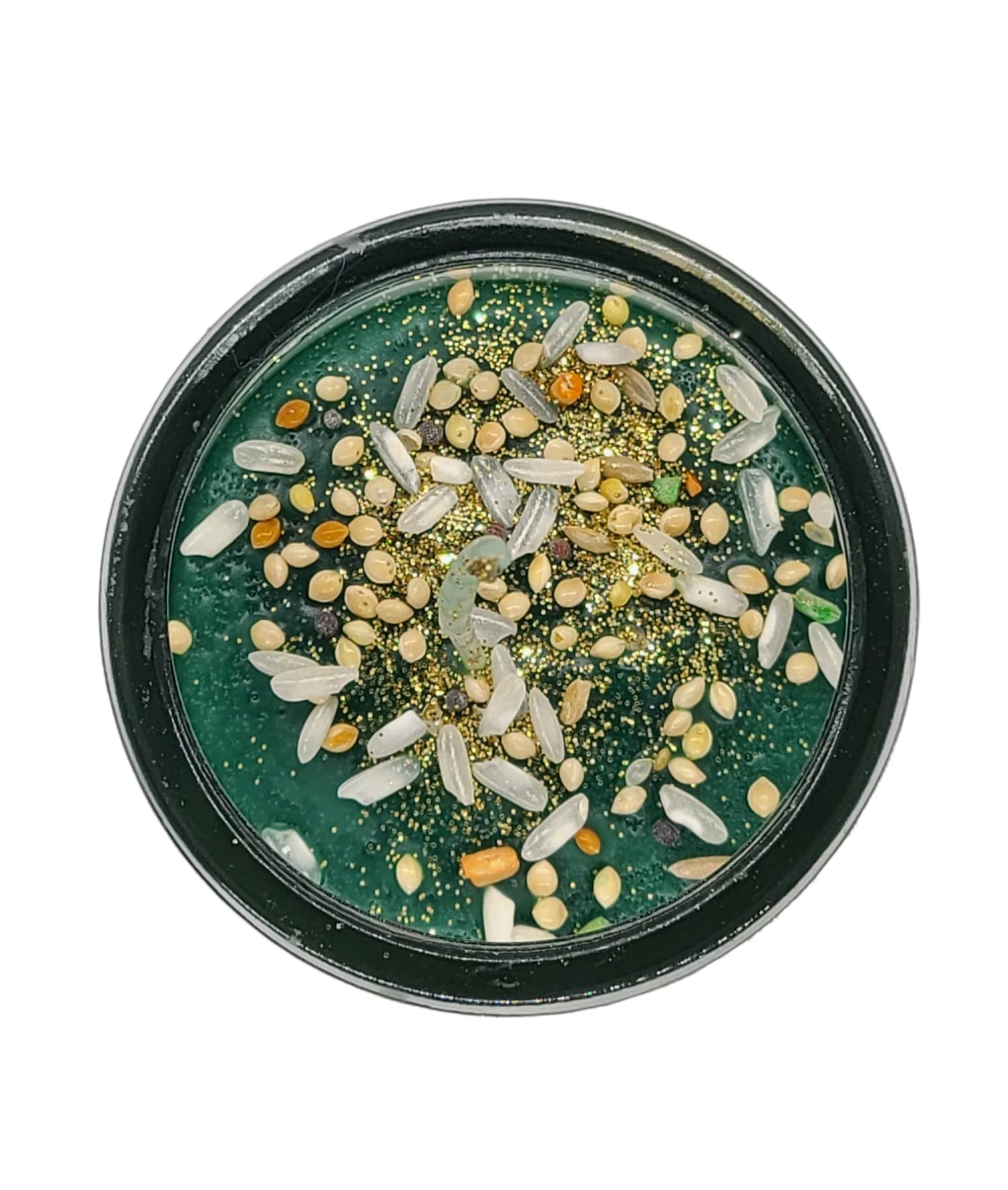 Santa Muerte Triple Suerte Green 7 Day Glass Religious Candle