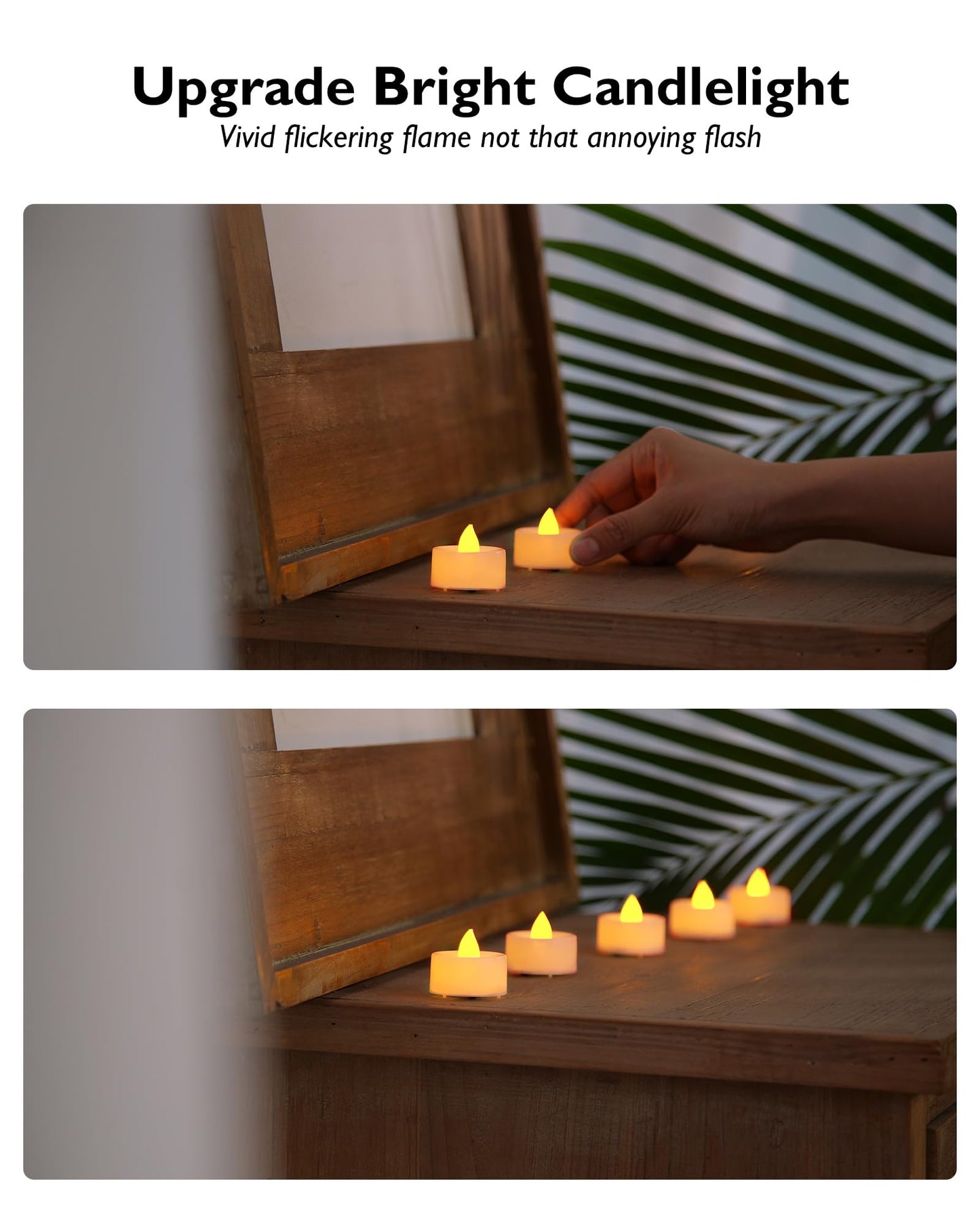 BEICHI Flameless TeaLights Candles with Timer,6 Hours On and 18 Hours Off in 24 Hours Cycle Automatically,Pack of 12 Battery Operated LED Tea Lights Flickering Votive Candles Timer Warm Yellow Light