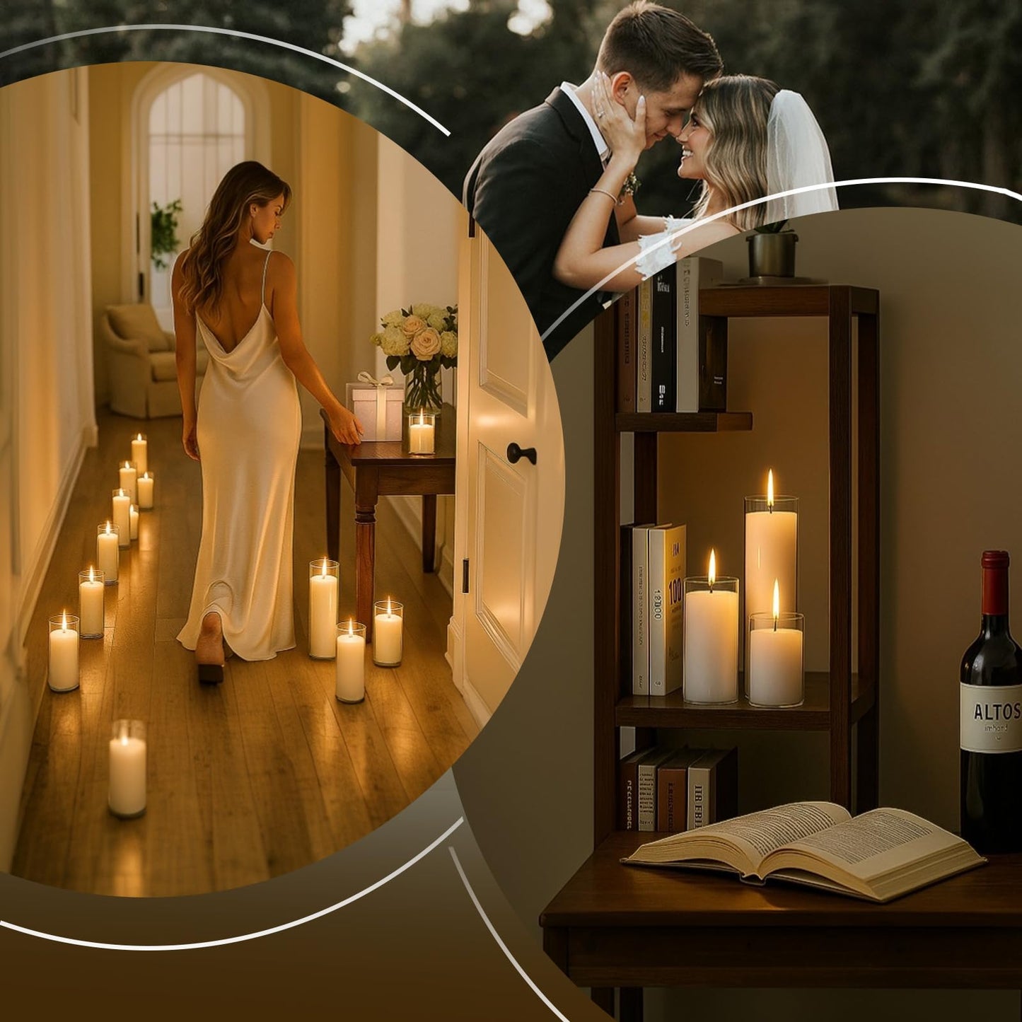Trxvxo 18 PCS Pillar White Candles in Glass,Hurricane Candles,Wedding Cylinder Candle,3 Different Lengths 2 x 3/6/8 Inch (6 Each),Creating an Atmosphere Suitable for Various Outdoor Activities.