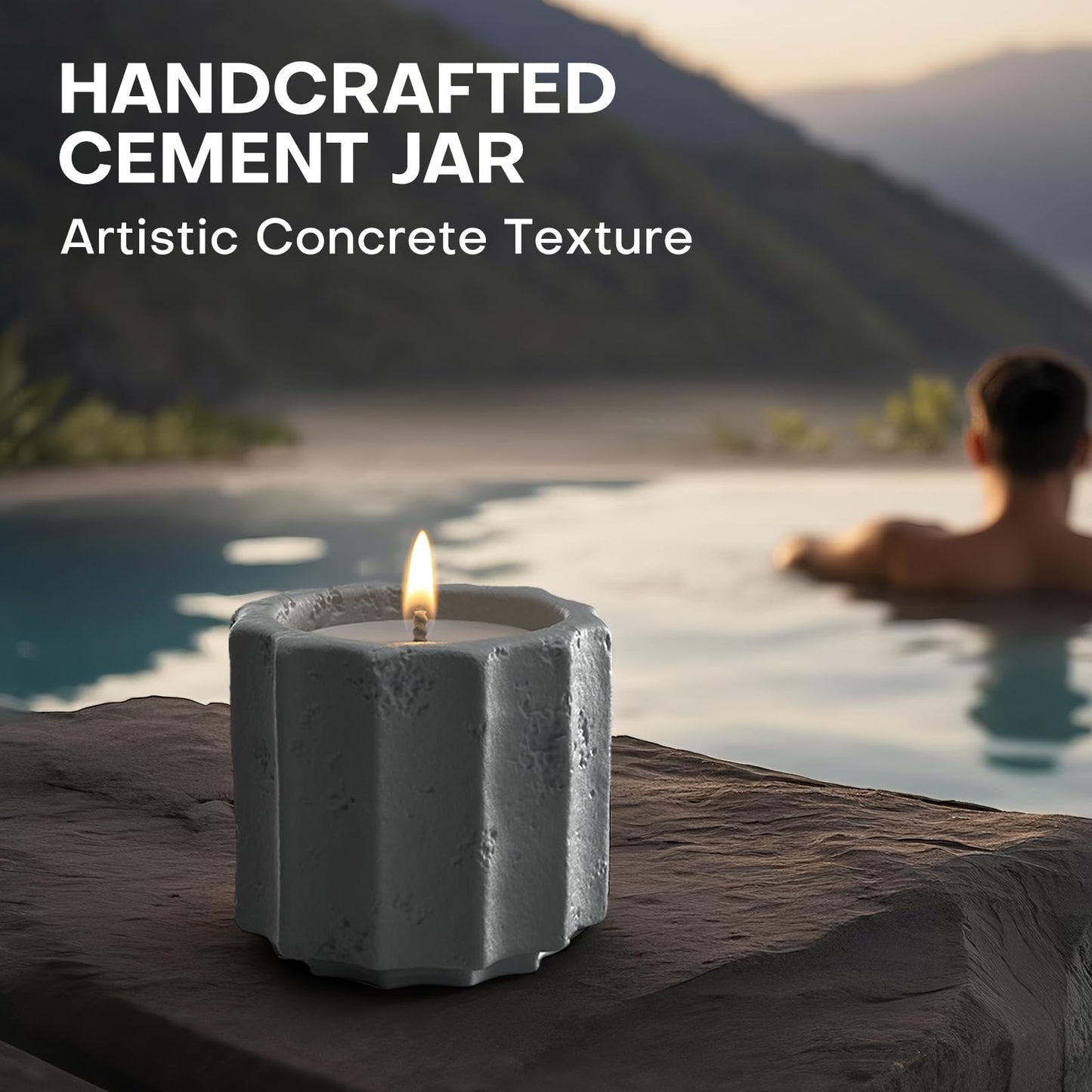 JueOne Scented Candles Set for Home, 6 Pack Natural Soy Wax Candle Gift Set, Non-Toxic Cement Jar Candles, Luxury Aromatherapy for Stress Relief, Highly Scented, Housewarming Gifts
