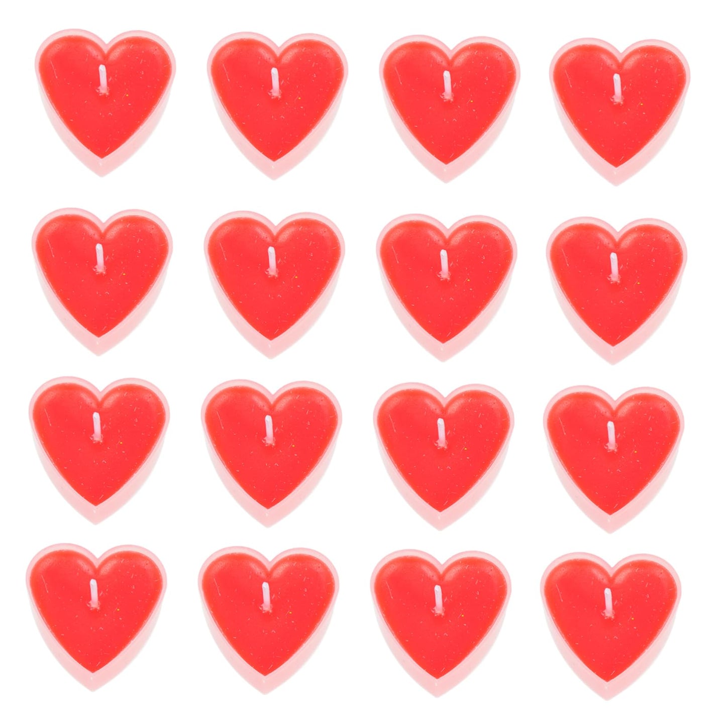 Mobestech 18Pcs Romantic Heart Shaped Tealight Candles Dripless Long Burning Red Proposal Decor for Weddings Bedrooms Parties and Valentines Day Ambiance