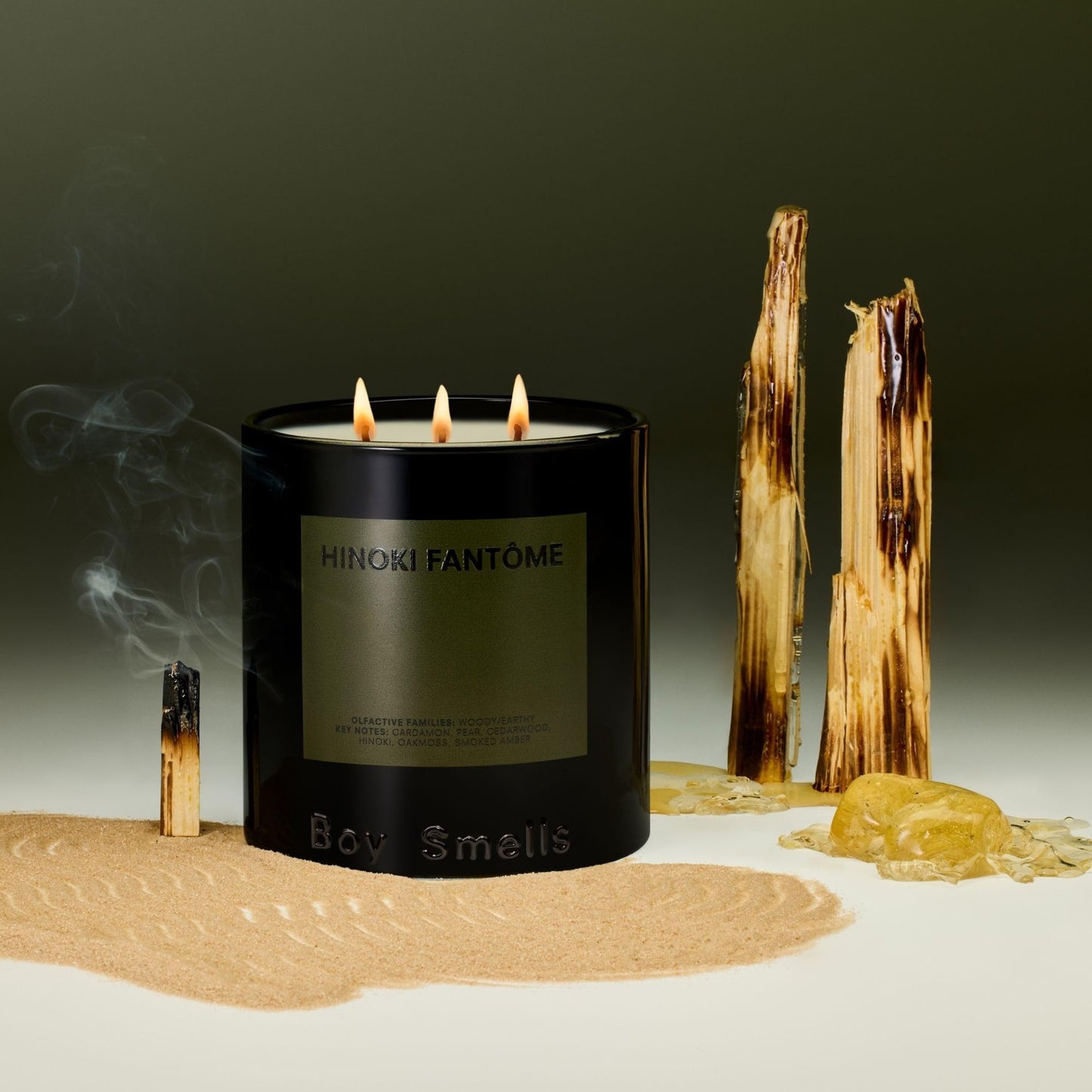 Hinoki Fantôme Scented Candles for Men and Women - 8.5 oz - Soy, Coconut Wax Candle Blend - Aromatic Candles for Home with Japanese Cypress, Jasmine and Smoked Amber - 50-Hour Burn - Cotton Wick.