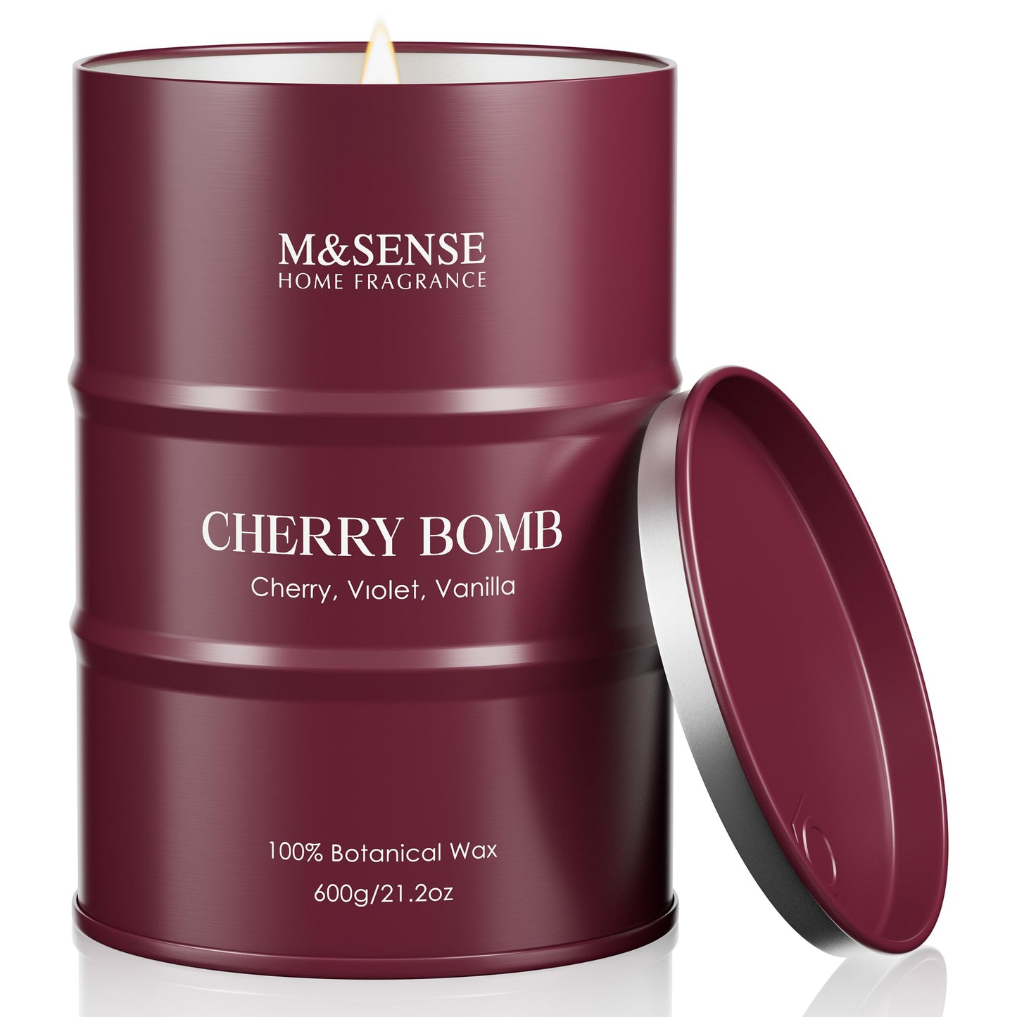 M&SENSE Cherry Bomb Scented Candles, Large Sweet Candle for Home Scented, Natural Soy Wax Candle, Candles Gifts for Women, 21.2 oz 120 Hours Burn