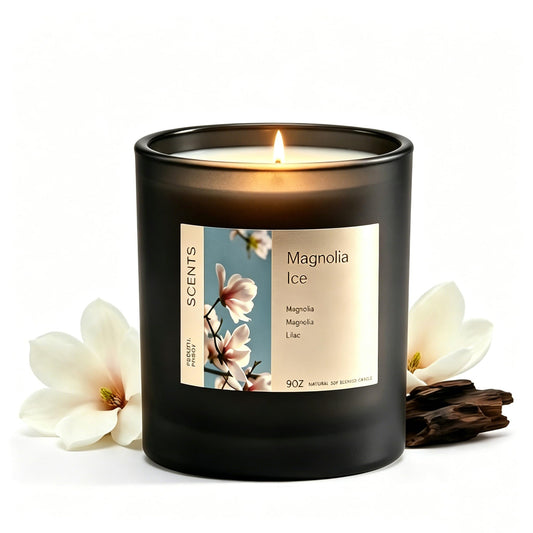 Scented Candle for Sleep & Relaxation, Magnolia Sandalwood Soy Candle, Long Lasting 50 Hour Burn, Floral Woody Home Aromatherapy Candle for Bedroom, Yoga, Bath Self Care & Gifts