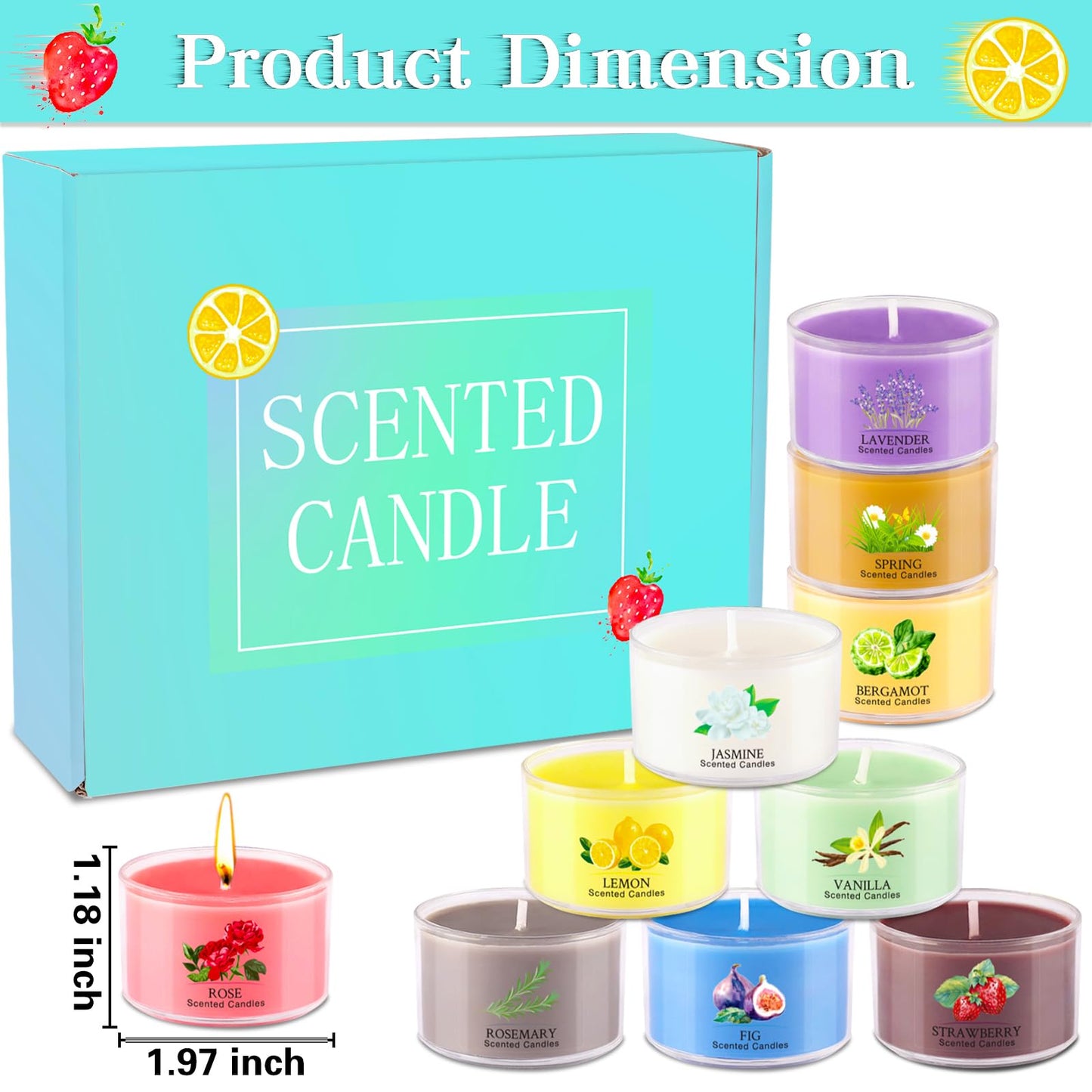 Aromatherapy Scented Candles 20 Pack - Small Candle Gift Set for Women with 10 Scents, 35g Long-Lasting Soy Wax Candles for Relaxation, Yoga, Bath, Home Decor, Mother's Day, Birthday Present