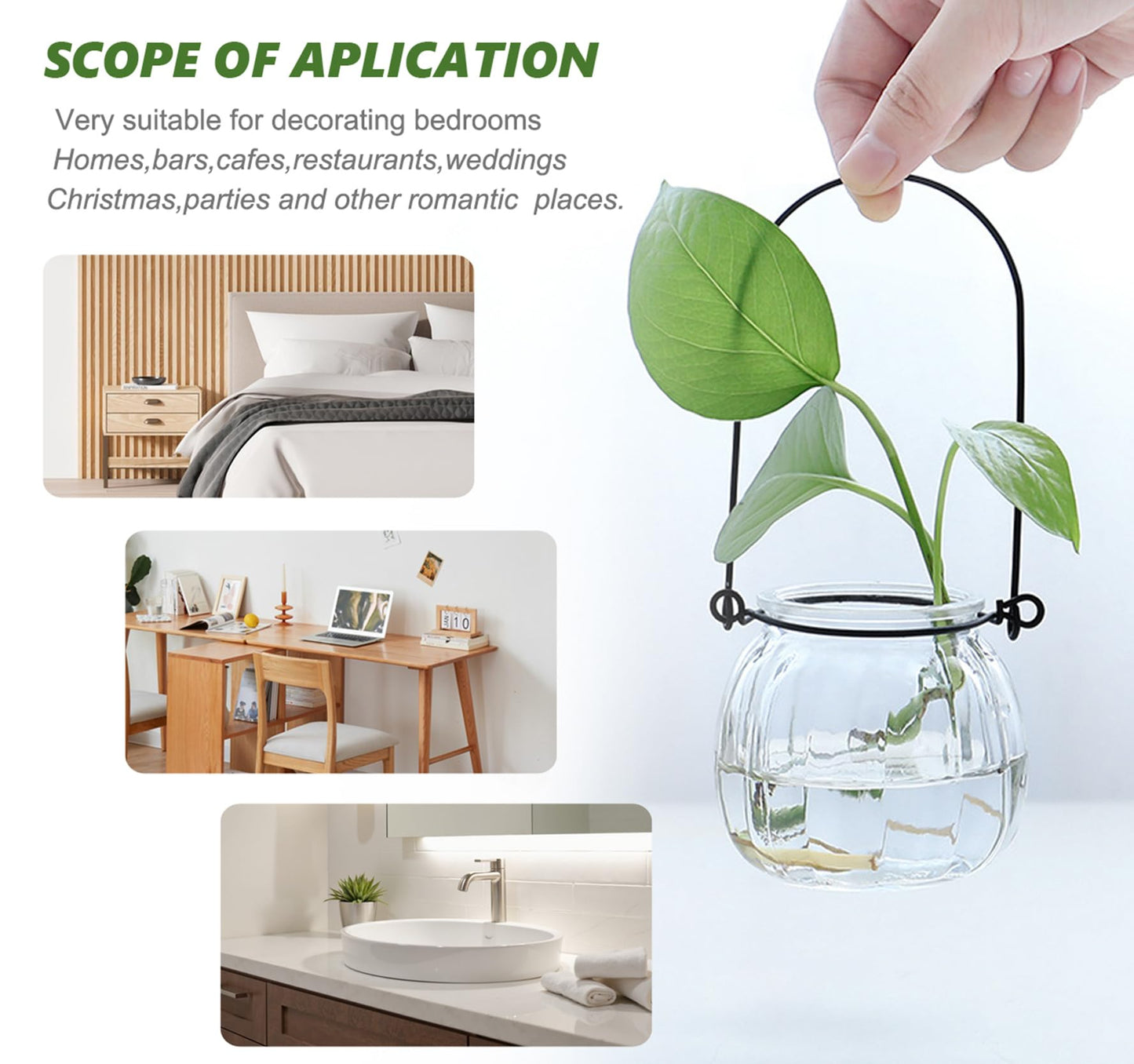 2 Pcs Decorative Glass Jars,Pumpkin Shape Bottles With Cork Stopper and Hanging Rings Wishing Bottle Hydroponic Glass Vases Decor for Home Furnishing Outdoor Party Wedding Centerpiece（Pumpkins）
