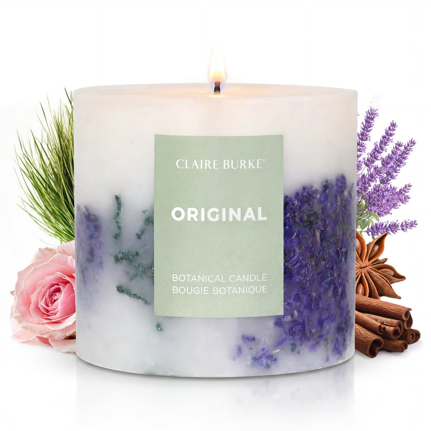 Claire Burke Botanical Decorative Candle Original Scent 18 Ounces, 1 Count