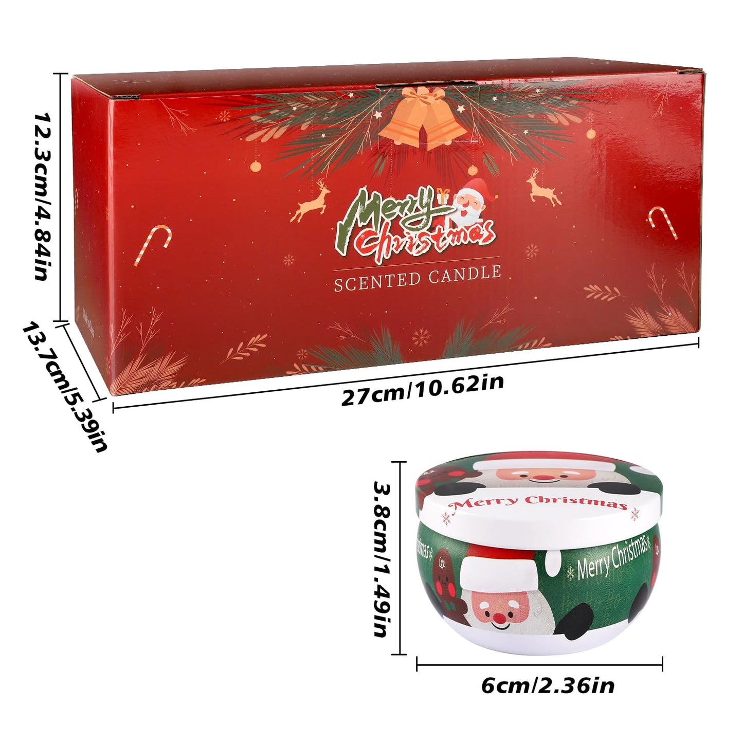 24 Pack Christmas Scented Candles - Natural Soy Wax Advent Candles, Smokeless Clean Burning with Cotton Wick, 2.5oz Mini Jar Candles for Holiday Gifts, Home Decor & Christmas Party Favors