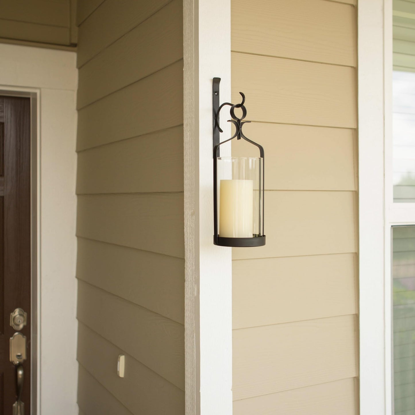 Zingz & Thingz Romantic Metal Wall Sconce Candle Holder, 5x5.625x16, Hanging Hurricane