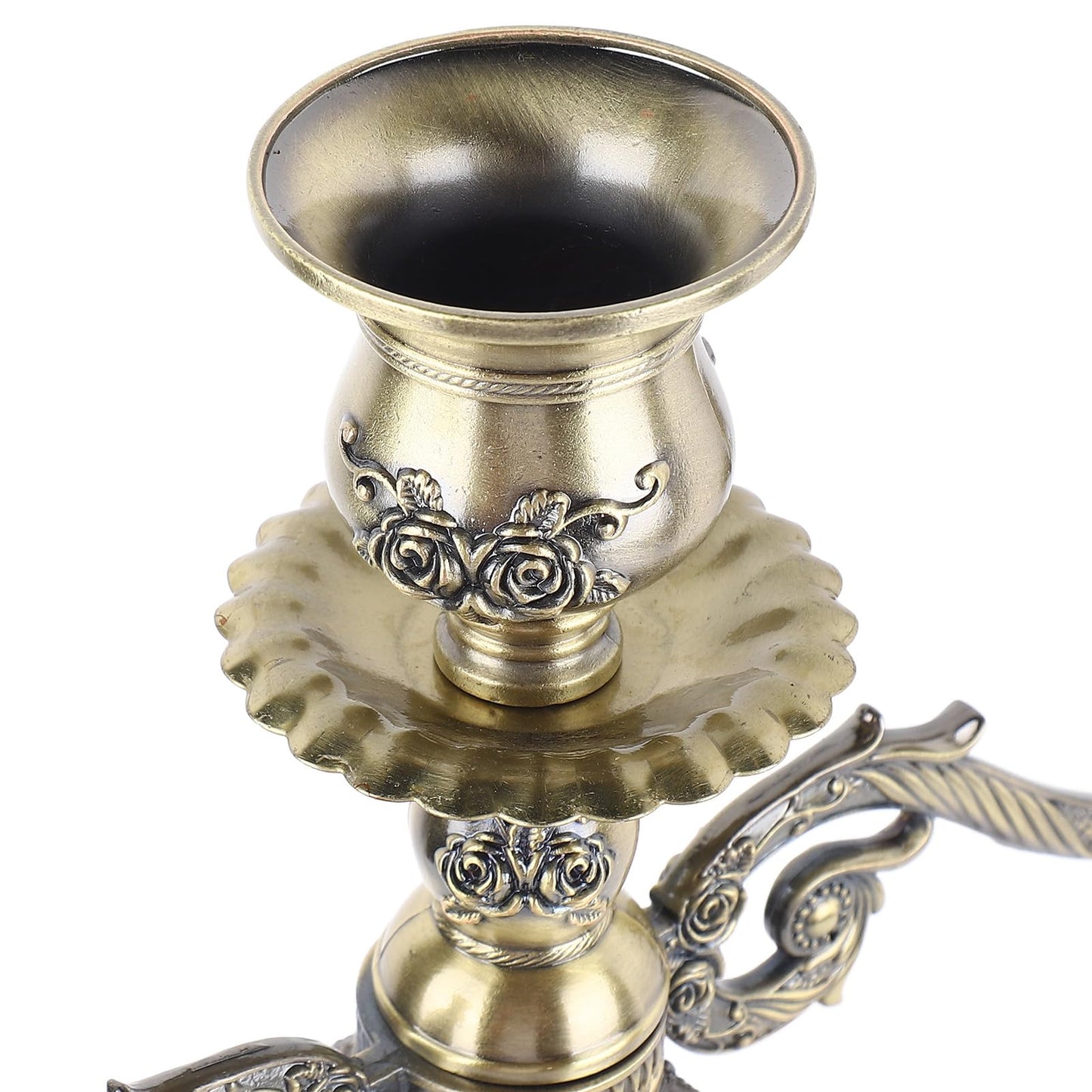 HKINBAS Craft Collection Fit for Metal Arms Candelabra European Style Retro Candlestick Holder Romantic Candle Holder Decoration for Wedding Dinner Party Decoration (Bronze Three Heads)