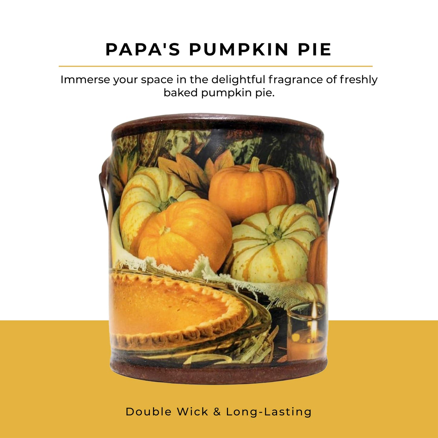 A CHEERFUL GIVER 95hr 20oz Scented Candle - Papa's Pumpkin Pie - Multi-Wick Glass Candle - Gifts for Men and Women