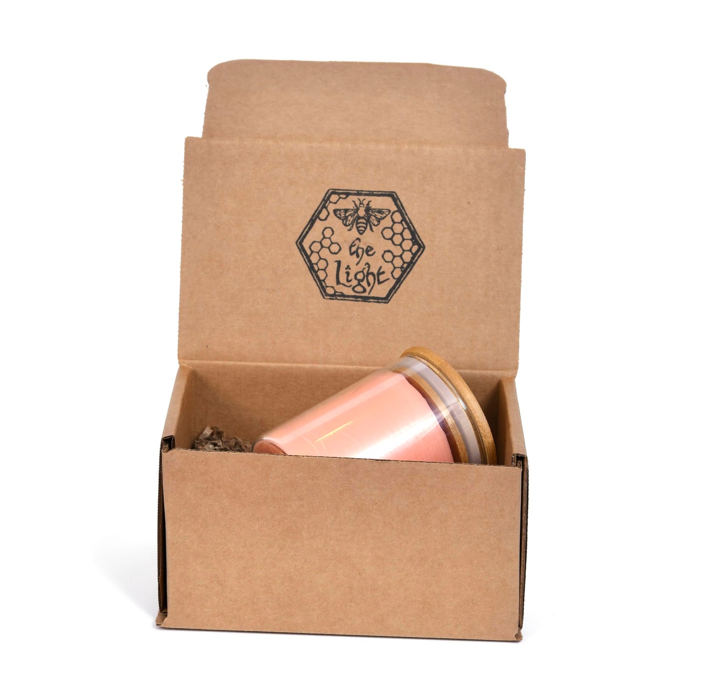 BeeTheLight Beeswax Jar Candle - 100% Pure USA Bees Wax in Glass Container - Aromatherapy Scented