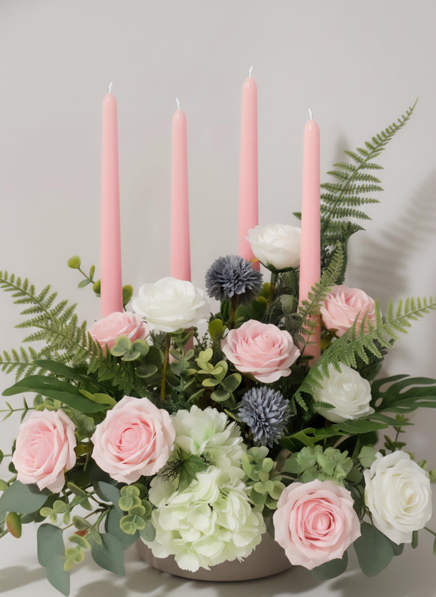 Homeology 10" Classic Taper Candles, Blush Pink, 12-Pack, 7-8 Hours Long Burning, Unscented Tall Candlesticks