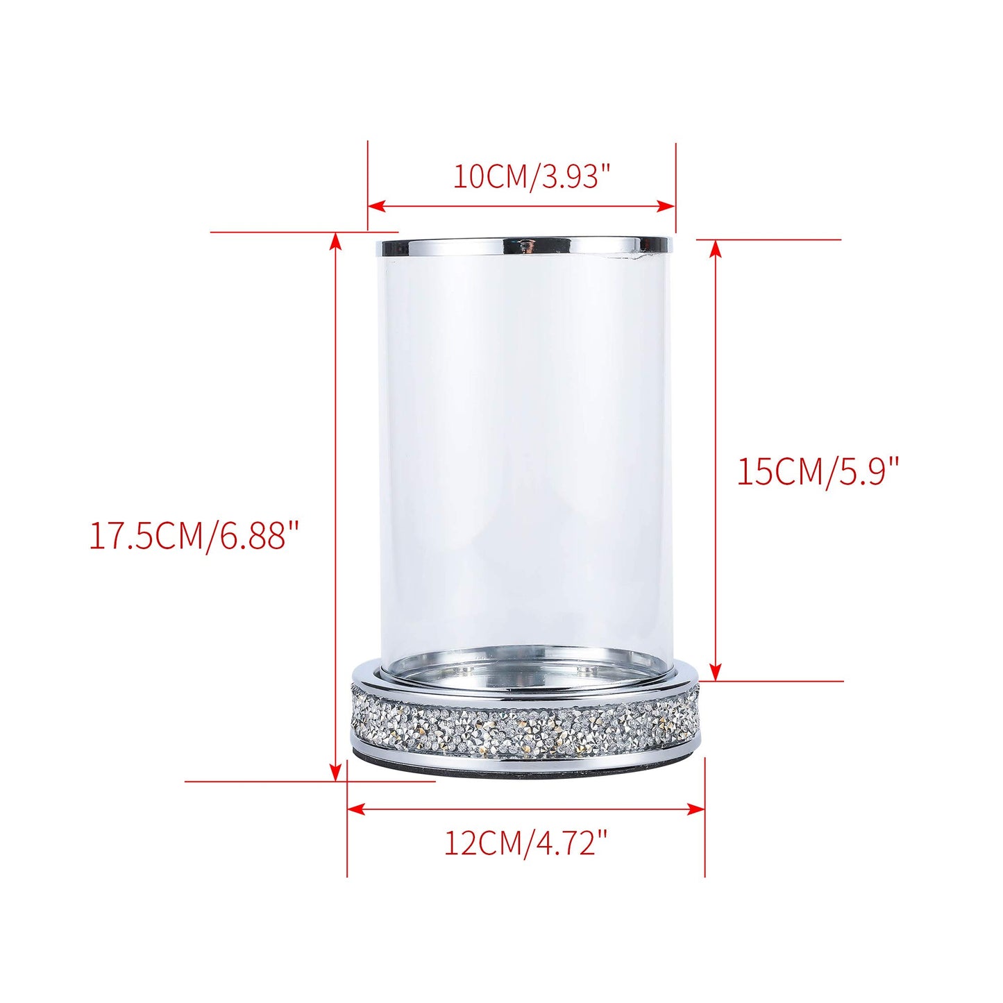 Pillar Candle Holders set of 2,Hurricane Candle Holders for Pillar Candle,Glass Candle Holder for Coffee Dining Table, Wedding, Christmas, Halloween, Home Decoration,Silver Candle Holders