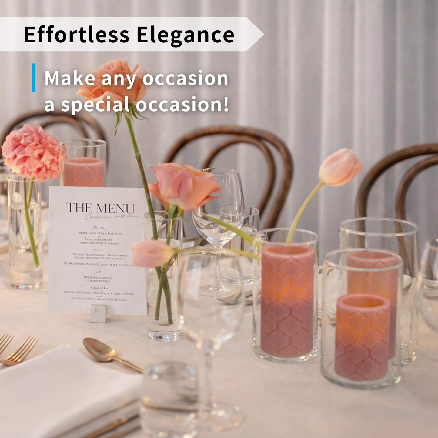 FURORA LIGHTING Dusty Rose Flameless Candles - Real Wax, Adjustable Brightness, Remote & Timer - 4 Pillars (3x4, 3x6) and 4 Votives, 8-Pack, Battery Operated