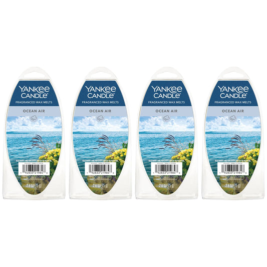 Yankee Candle Scented Wax Melts for Wax Warmers, Candle Wax Melts Refills, Long Lasting Home Fragrance, Ocean Air 6 Count (Pack of 4)
